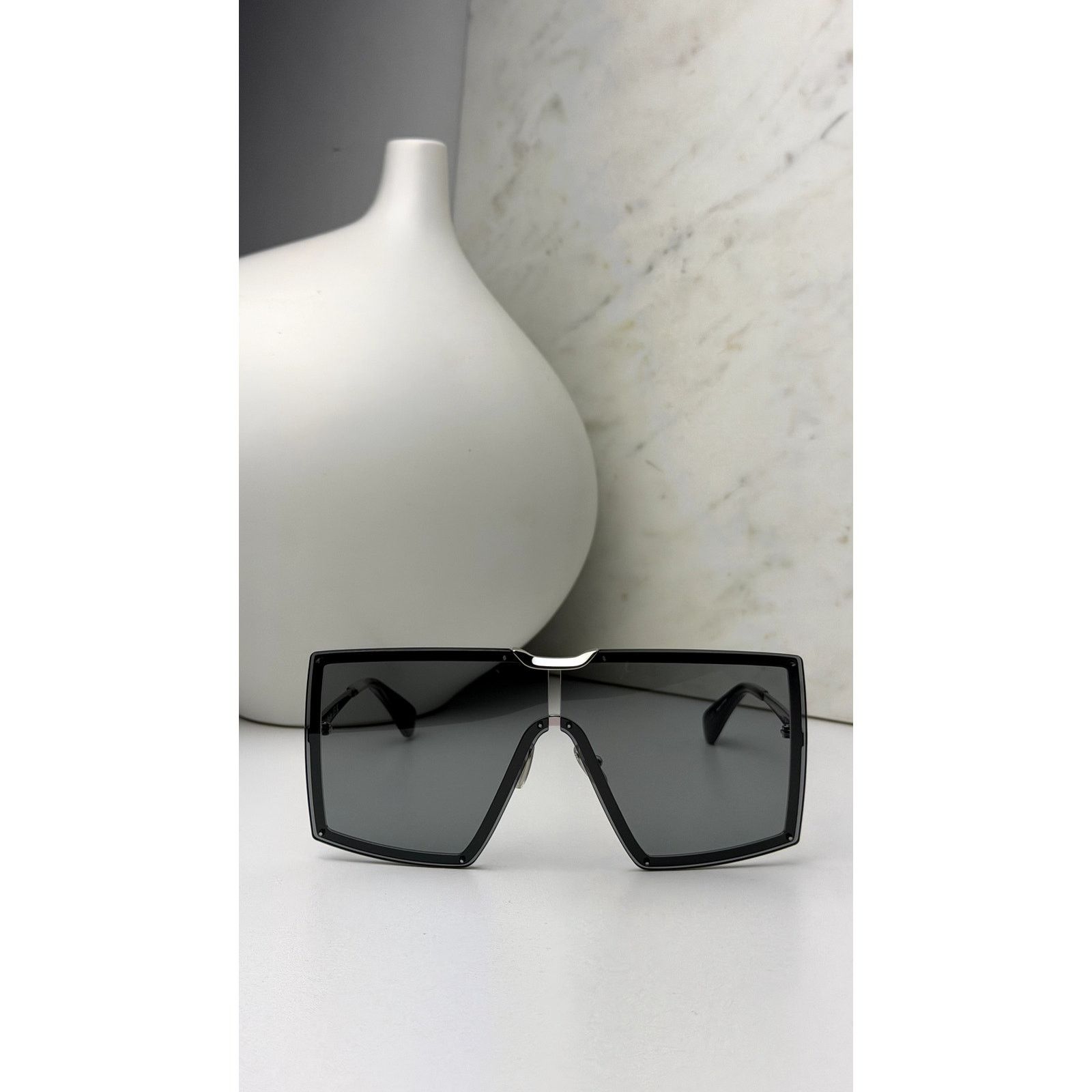 NEW Max Mara MM0117 Oversized Sunglasses in Silver Grey