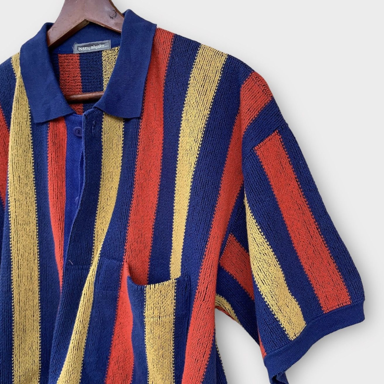 Issey Miyake Rare! Vintage 80s Stripe Issey Miyake Men Polos Knit Shirt Size US M / EU 48-50 / 2 - 9 Thumbnail