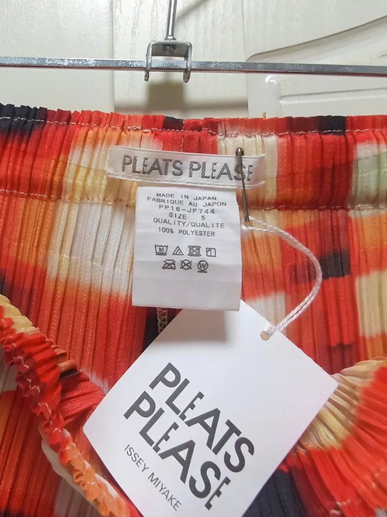 Issey Miyake Issey Miyake size:5 Orange checkered straight-leg pants Size 42" / US 20 - 7 Thumbnail