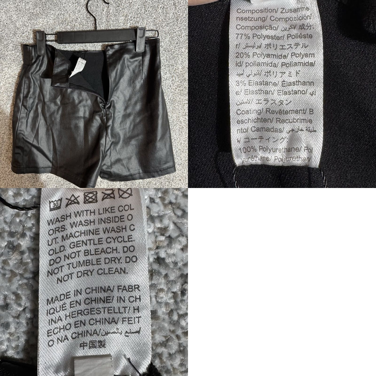 Vintage Apperloth Skort Women Medium Black Faux Leather Edgy Streetwear Biker Y2K Minimalist Grunge Punk City Motorcycle Size 32" / US 10 / IT 46 - 8 Thumbnail