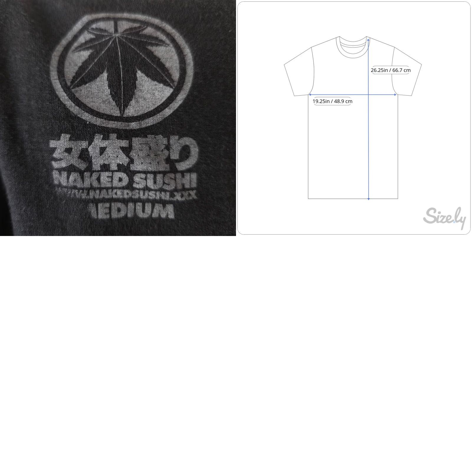 Vintage Naked Sushi Cannabis T Shirt Mens Size Medium Black Japanese Samurai Swords Size US M / EU 48-50 / 2 - 8 Thumbnail