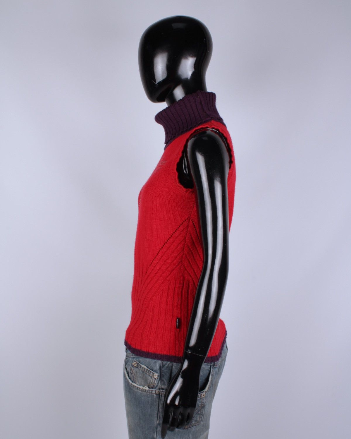 Designer × Versace × Vintage VERSACE Sport Vintage Wool Sleeve Less Sweater High Neck Size S / US 4 / IT 40 - 3 Thumbnail