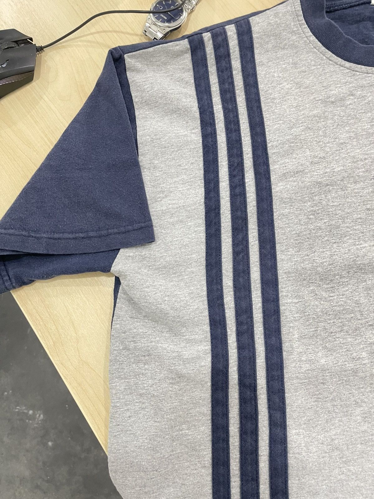 Adidas × Vintage Vintage 90s Adidas "The Brand with The 3 Stripes" Ringer Tee Size US L / EU 52-54 / 3 - 7 Thumbnail