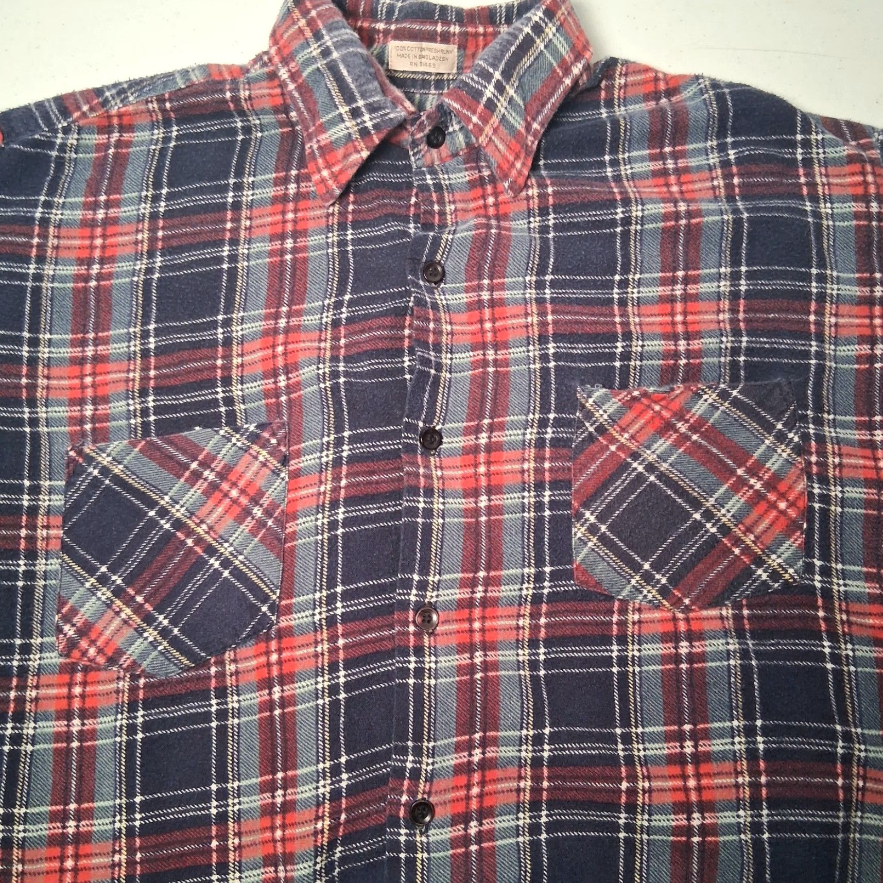 CO VINTAGE Saugatuck Drygoods Co Flannel Shirt Large L Blue Red Plaid Grunge Work Shirt Mens Size US L / EU 52-54 / 3 - 2 Thumbnail