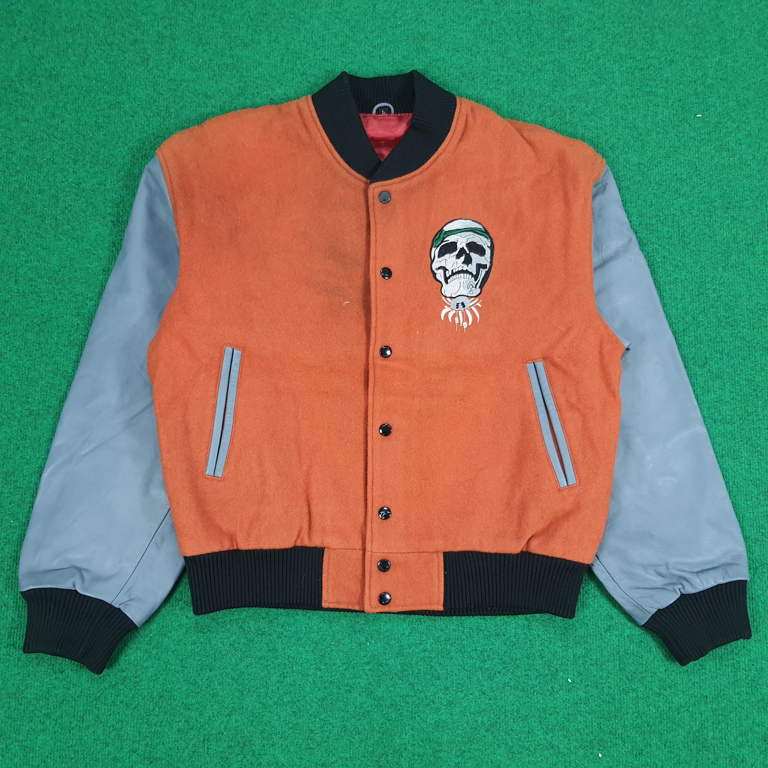 Vintage Native Skull Just Brass Varsity Jacket