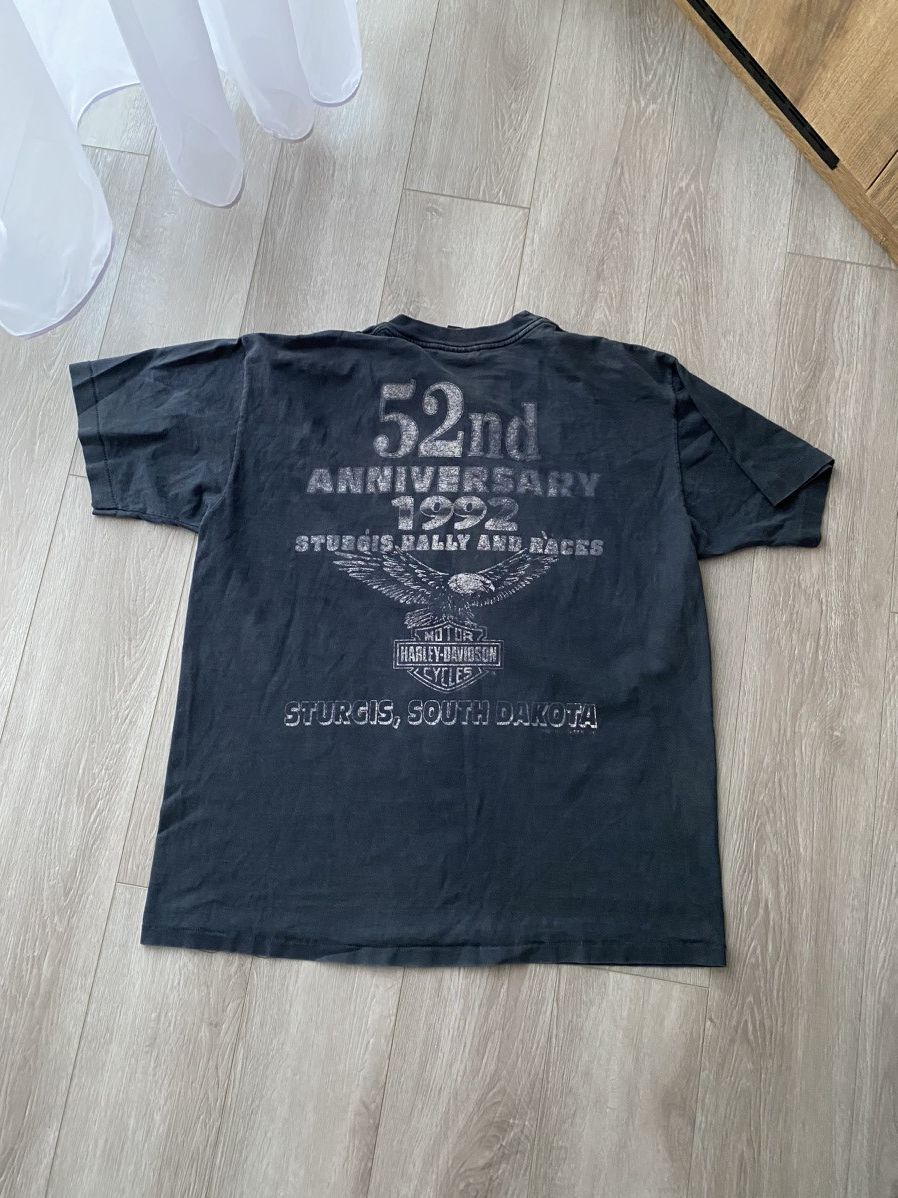 Harley Davidson 1991 Harley Davidson Wolf Pack Single Stitch T Shirt 90s Size US L / EU 52-54 / 3 - 5 Thumbnail