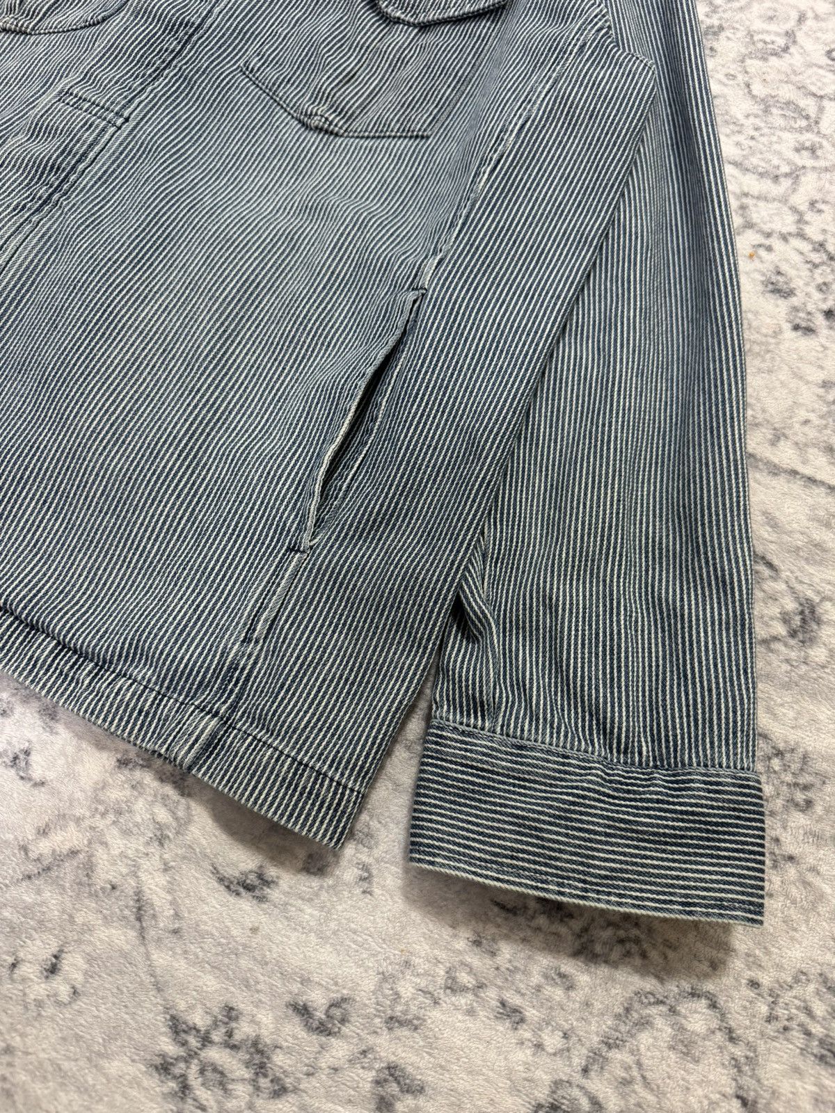 Japanese Brand VINTAGE BC FACTORY HICKORY SLASH POCKET JACKET Size US L / EU 52-54 / 3 - 5 Thumbnail