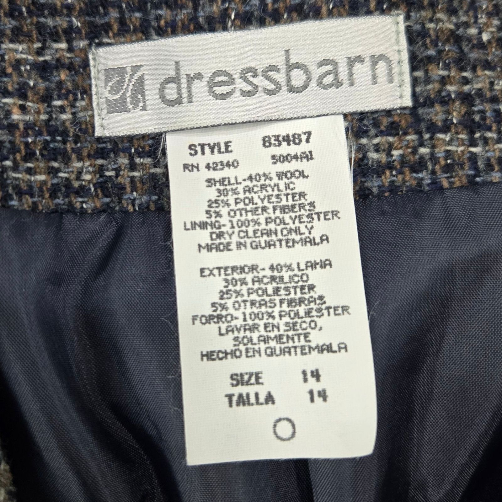 Vintage Vintage Blue Wool Blend Minimalist Tweed Zip Jacket Size 14 Size XL / US 12-14 / IT 48-50 - 3 Thumbnail