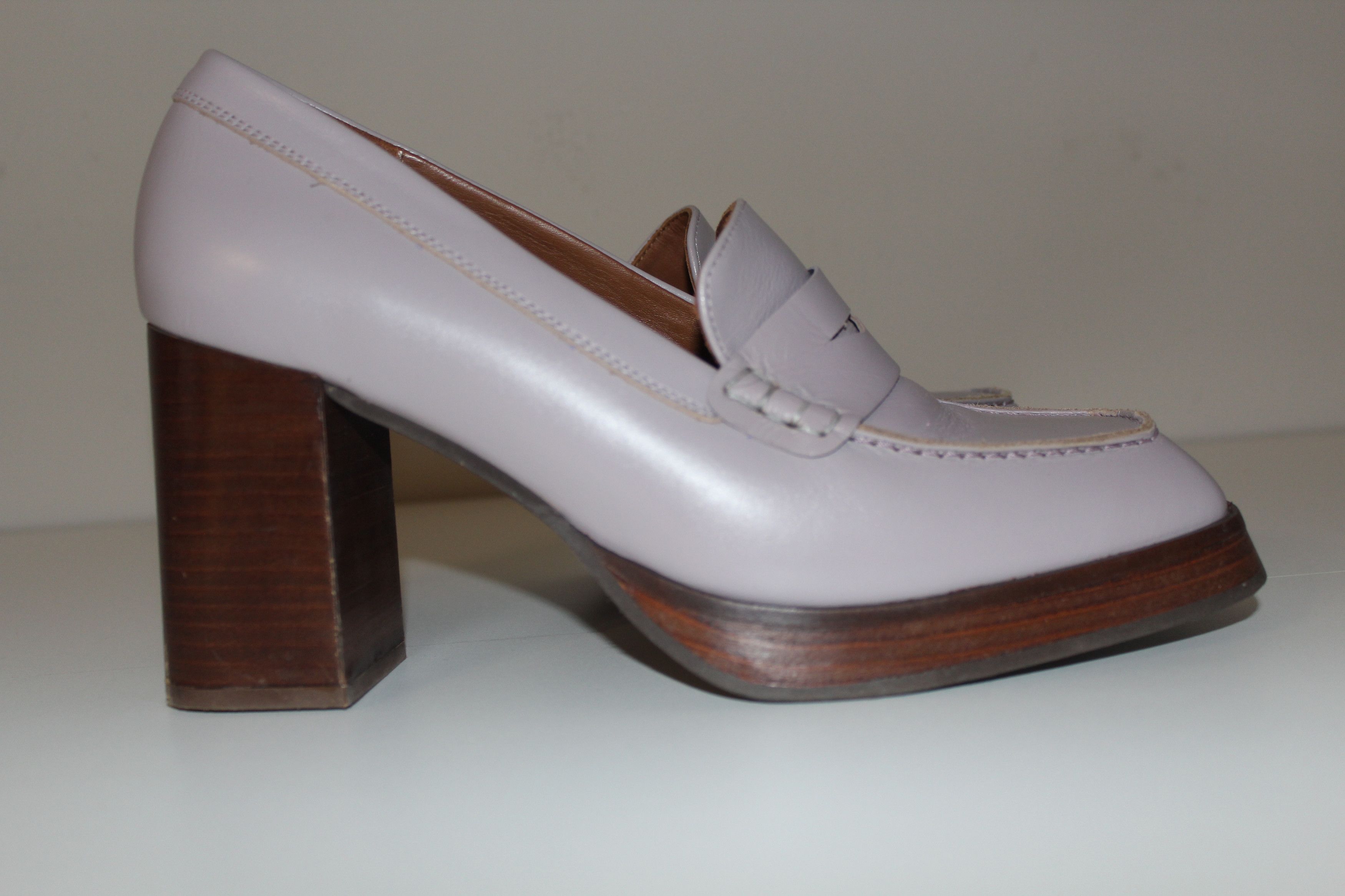 ALOHAS ALOHAS Busy Heel Leather Pumps Sz 41 US 10 Light Purple Size US 10 / IT 40 - 4 Thumbnail