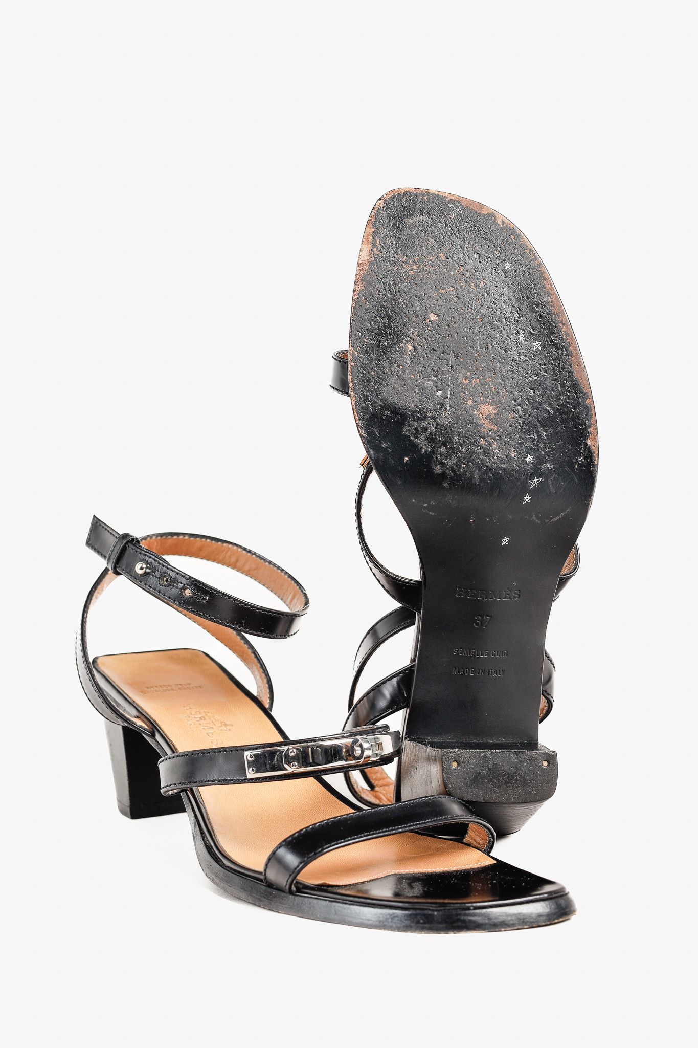 Hermes Hermes Leather Kelly Buckle Tapered Heel Leather Sandal Size US 6.5 / IT 36.5 - 4 Thumbnail