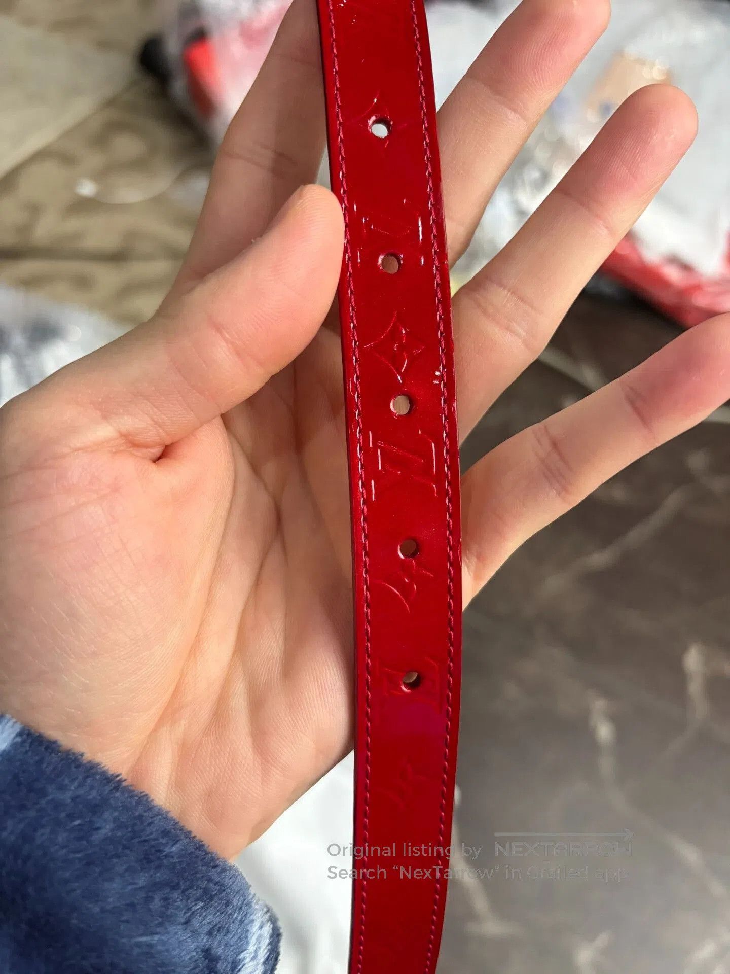 Louis Vuitton LV Red Patent Leather Women's Belt. Size ONE SIZE - 7 Thumbnail