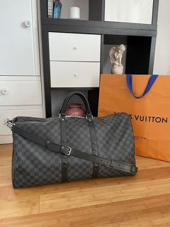 Louis Vuitton Black Epi LEather Keepall 55 Boston Duffle Bag 862048
