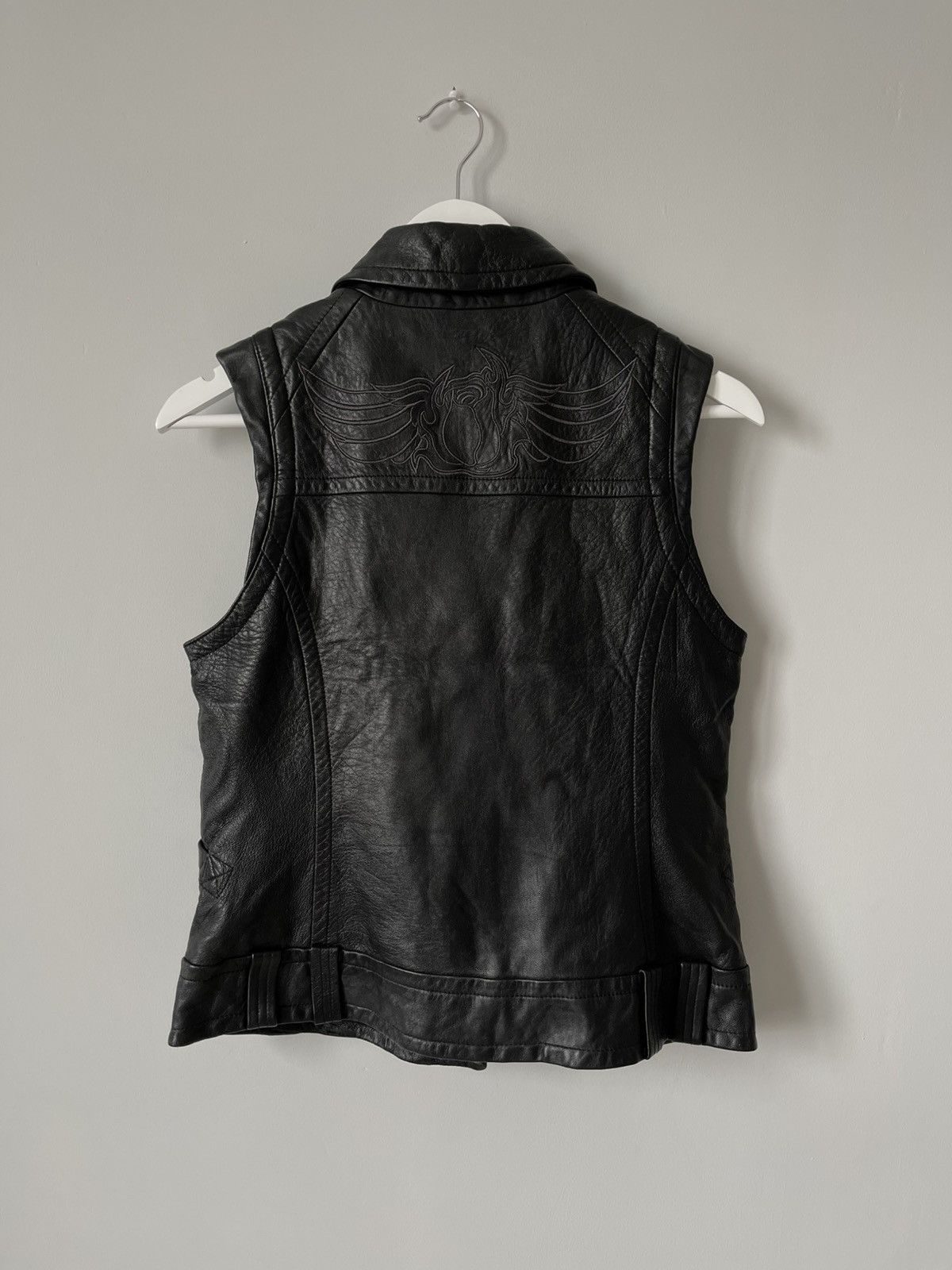 Harley Davidson Vintage Harley Davison Zip Up Leather Vest Embroidered Logo Size S / US 4 / IT 40 - 10 Thumbnail