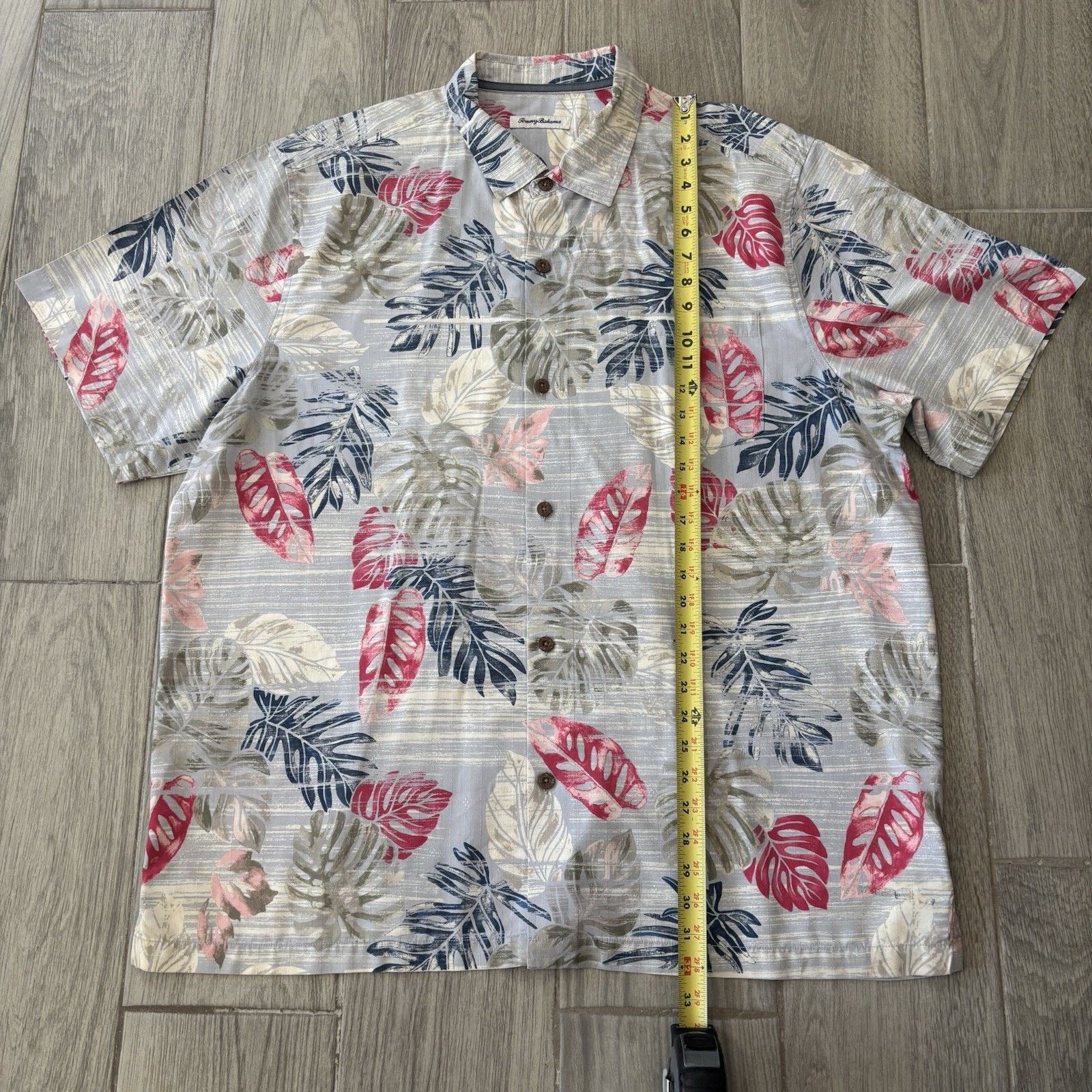 Tommy Bahama Tommy Bahama Island Zone Hawaii Silk Shirt Monstera Mens XXL Size US XXL / EU 58 / 5 - 10 Thumbnail