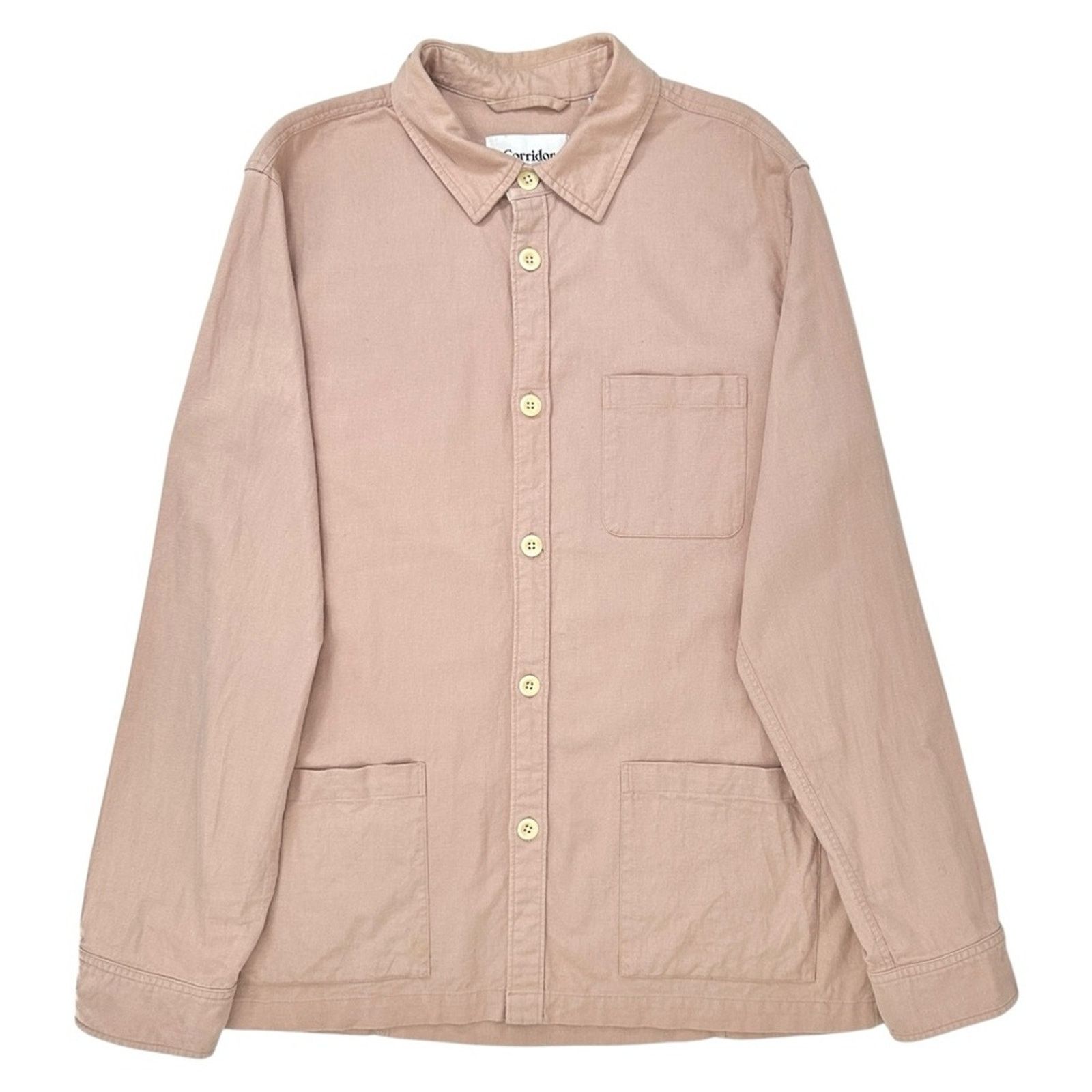 Corridor Rose Overshirt - Pink Cotton Linen Shirt Chore Jacket Coat Size US L / EU 52-54 / 3 - 2 Thumbnail