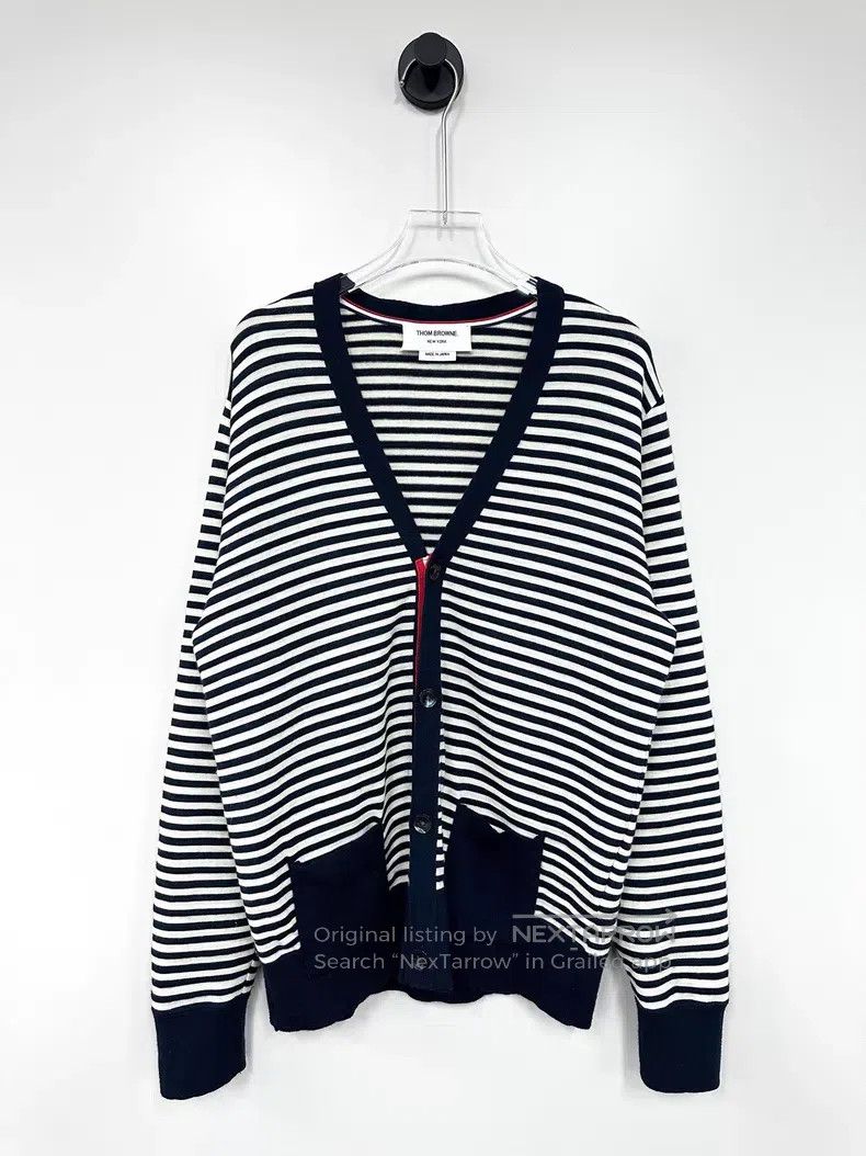 Thom Browne Thom Browne Black and White Classic Striped Knit Open Card Size US M / EU 48-50 / 2 - 1 Thumbnail