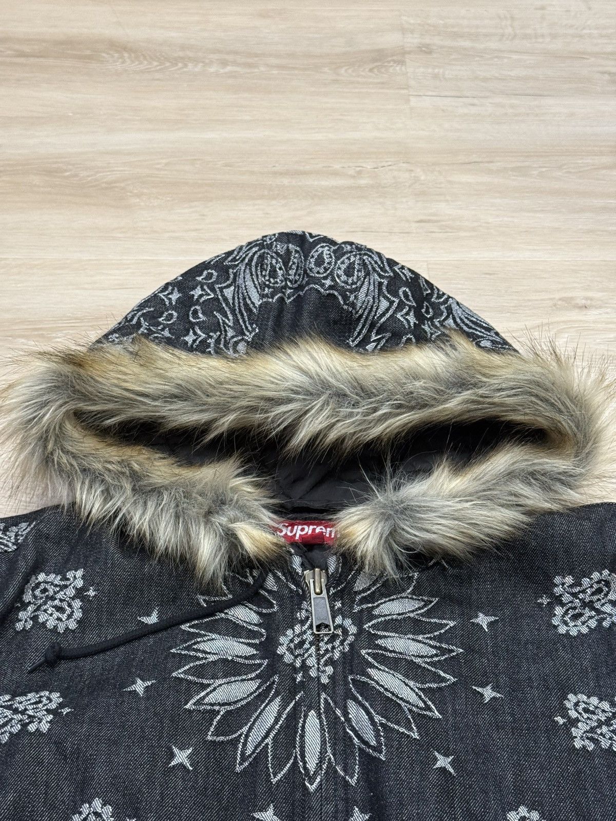 Supreme Supreme Bandana Jacquard Denim Hooded Work Jacket Size US XL / EU 56 / 4 - 9 Thumbnail
