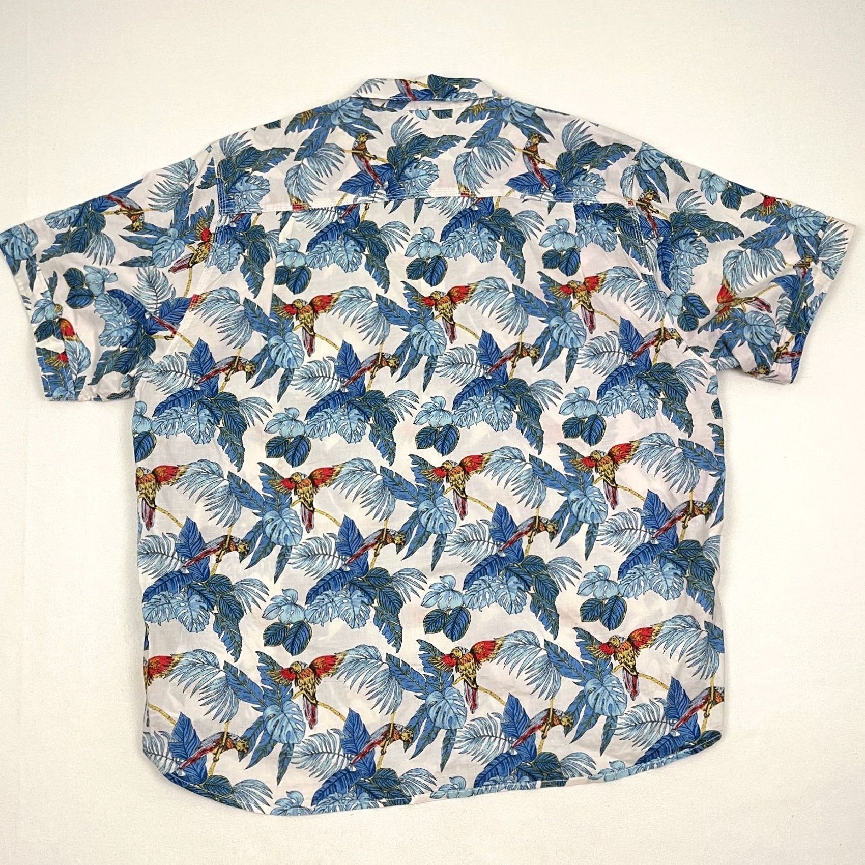 Tommy Bahama Tommy Bahama Shirt Mens XL Blue Floral 24 Parrot Fronds Hawaiian Tropic Vacation Shirt Size US XL / EU 56 / 4 - 7 Thumbnail