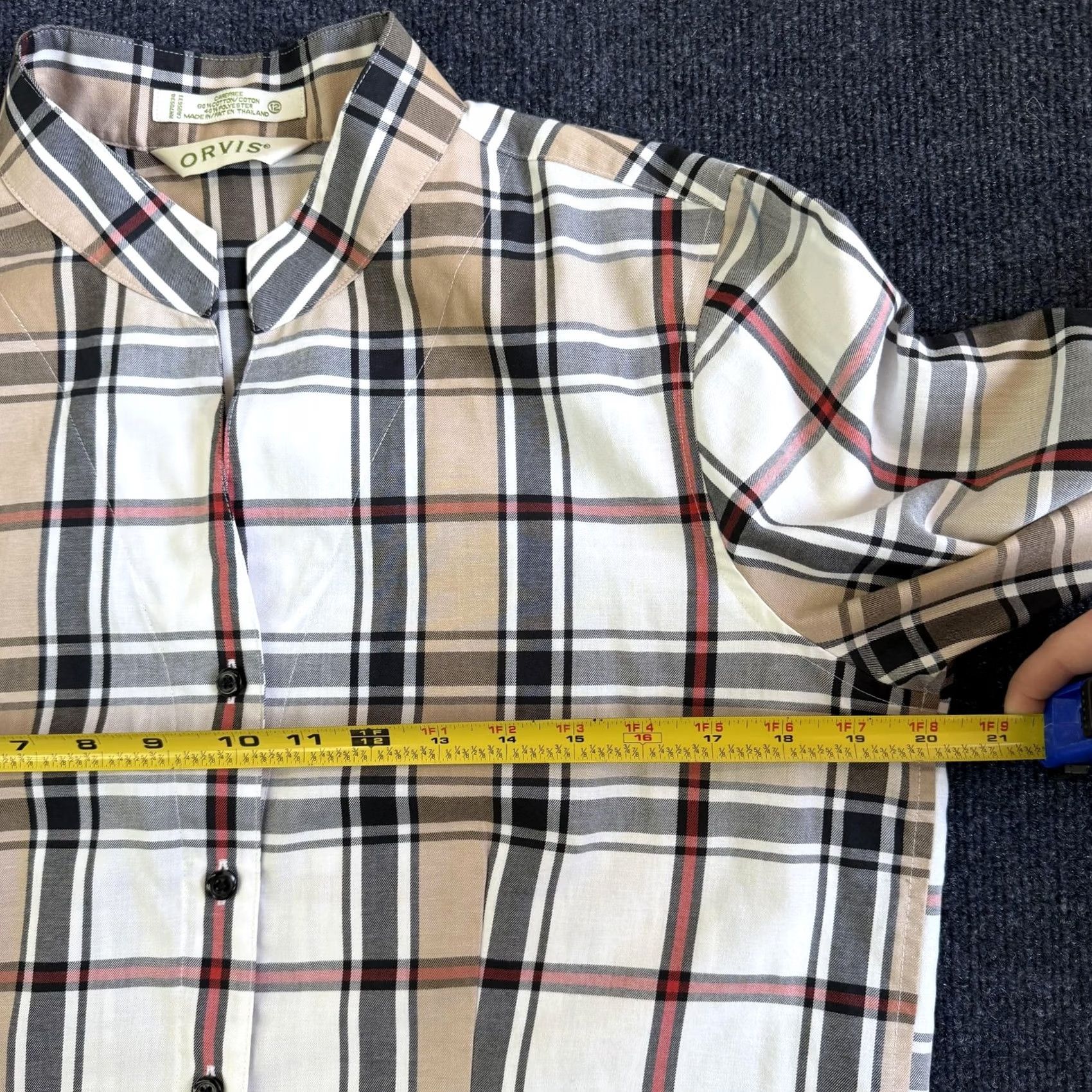 Orvis Orvis Button-Up Womens 12 Beige Plaid Long Sleeve Collared Basic Shirt - Gently Used Size XL / US 12-14 / IT 48-50 - 5 Thumbnail