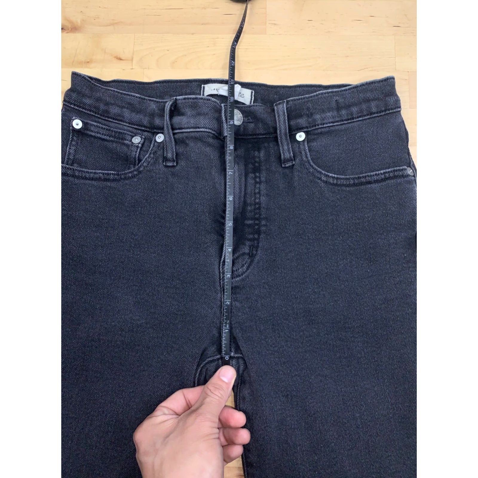 Madewell Jeans Womens Mid Rise Kick Out Flared 27 Black Denim 27x26