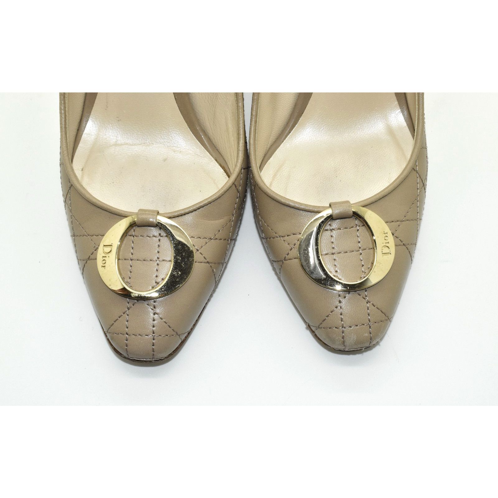 Christian Dior Monsieur CHRISTIAN DIOR Quilted Leather Gold-Tone Buckle Pump Sz 36.5 Size US 6 / IT 36 - 5 Thumbnail