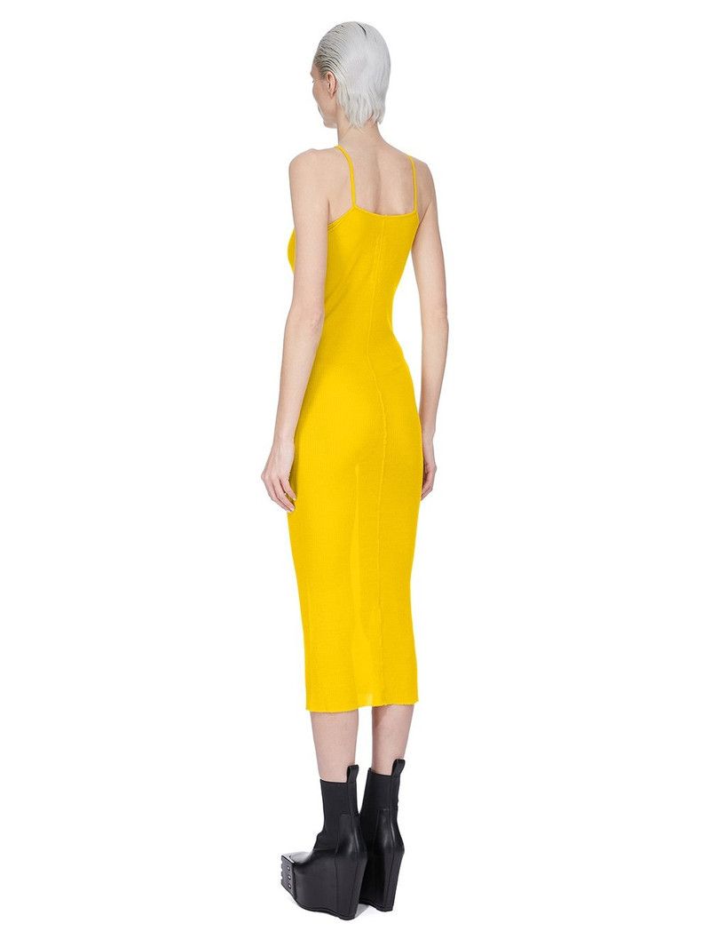 Rick Owens o1y0126 Midi Dress in Yellow Size S / US 4 / IT 40 - 3 Thumbnail