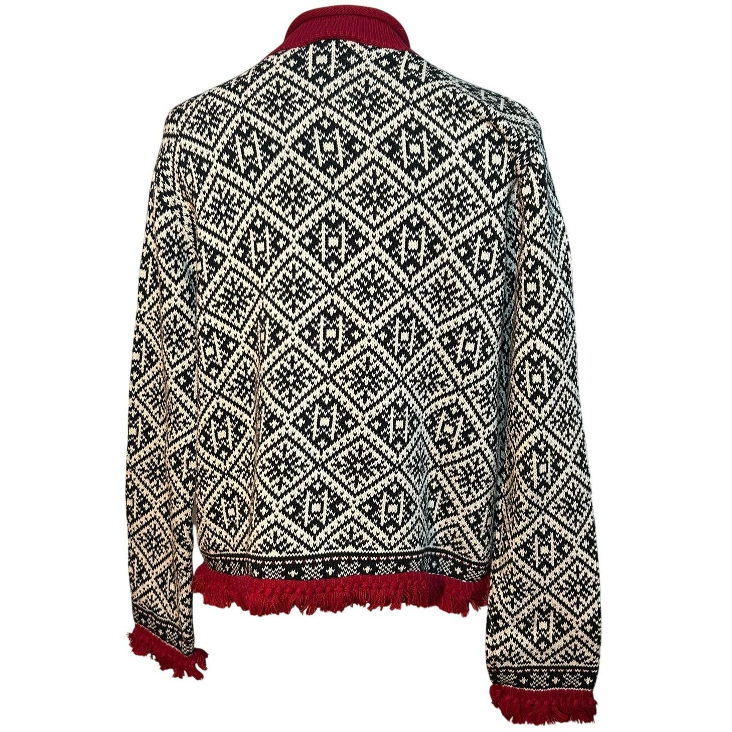 Talbots VTG 90s Talbots Large Winter Chalet Snowflake Fringe Sweater Size L / US 10 / IT 46 - 2 Thumbnail