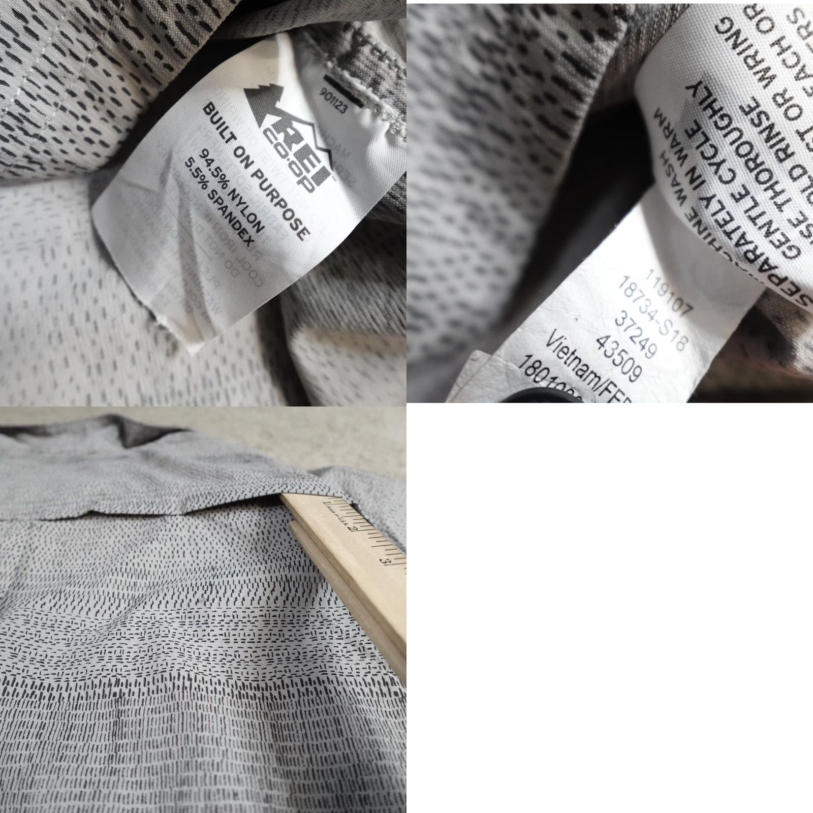 Vintage REI Co-Op Shirt XL Gray Beige Geometric Pattern Vented Snap Pockets Men Short Sleeve Button-Up Nylon Spandex Size US XL / EU 56 / 4 - 8 Thumbnail