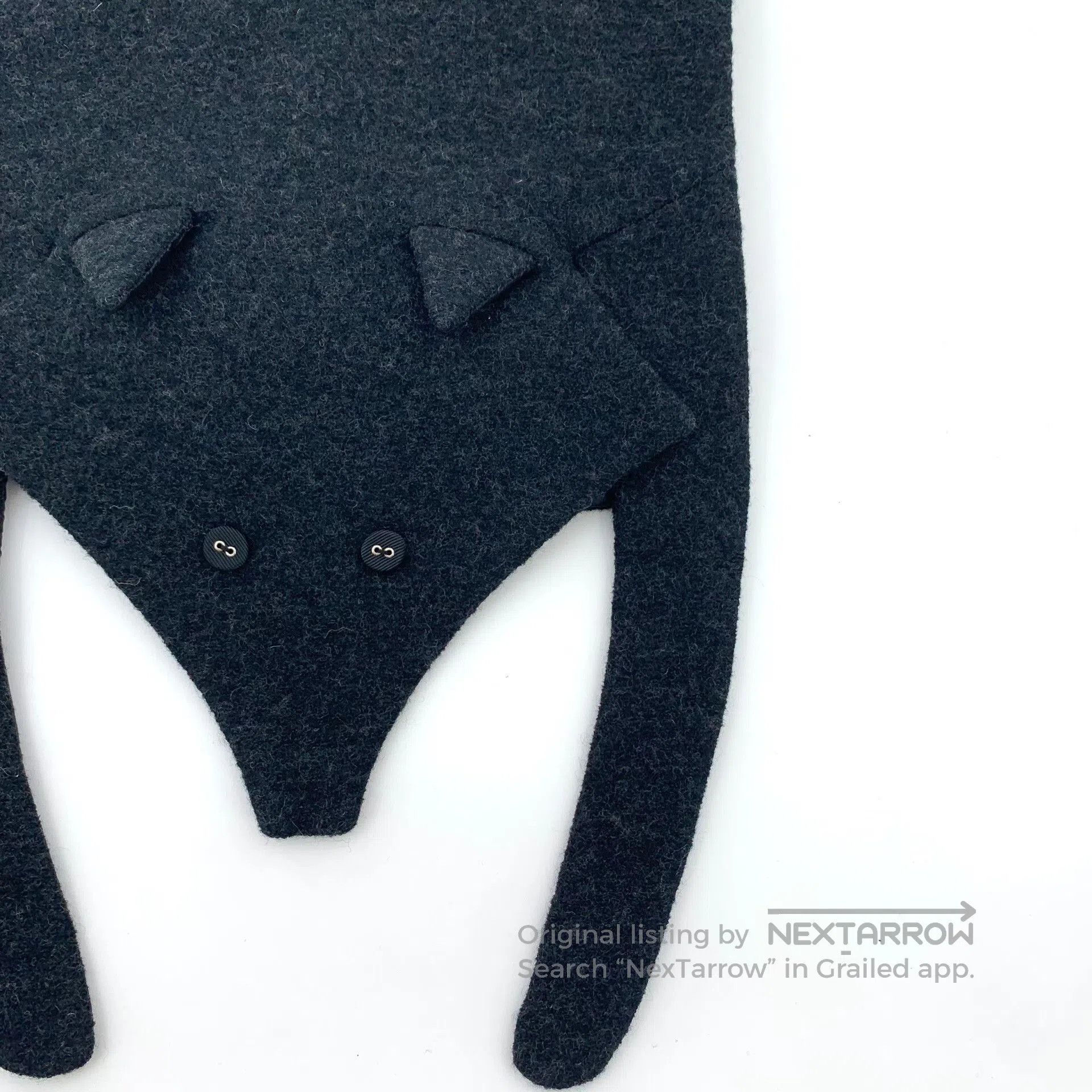 Thom Browne Thom Browne Black Button Irregular Scarf. Size ONE SIZE - 4 Thumbnail