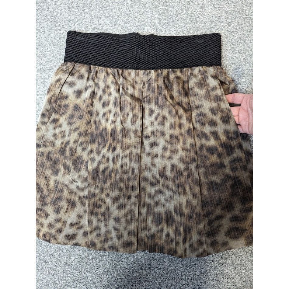 Veronica Beard Pull on silk mini skirt cheetah print | sz 1 XXS Size 24" / US 00 / IT 34 - 2 Thumbnail