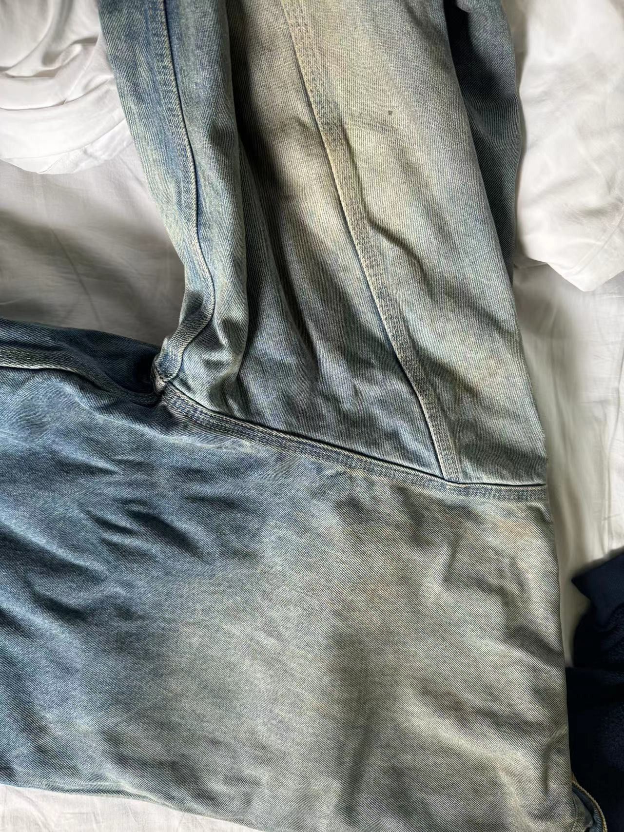 Yeezy Season Stone Wash Denim Jacket Custom Made