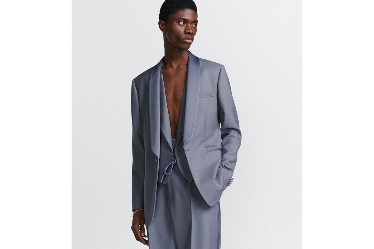 Dior o1bcso1str0226 Evening Jacket in Blue Virgin Size US XL / EU 56 / 4 - 4 Thumbnail