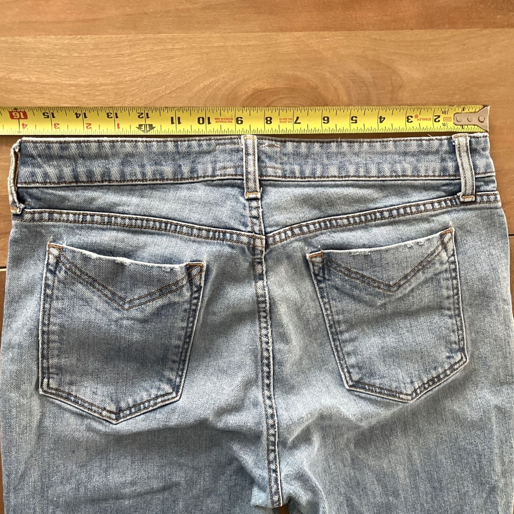 Vintage Derek Lam 10 Crosby Jeans Womens 32x27 Light Wash Mid Rise Cropped Flare Denim 5-Pocket Fringe Vintage No Size 24" / US 00 / IT 34 - 5 Thumbnail