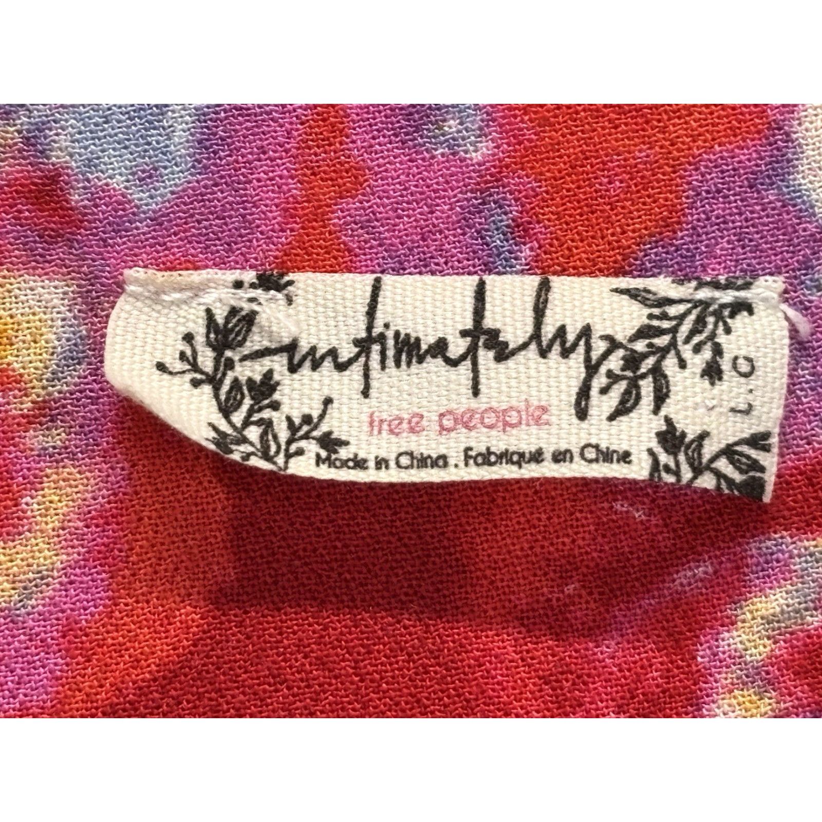 Free People Free People Bodysuit Bell Sleeve Red Floral L Womens Size L / US 10 / IT 46 - 6 Thumbnail