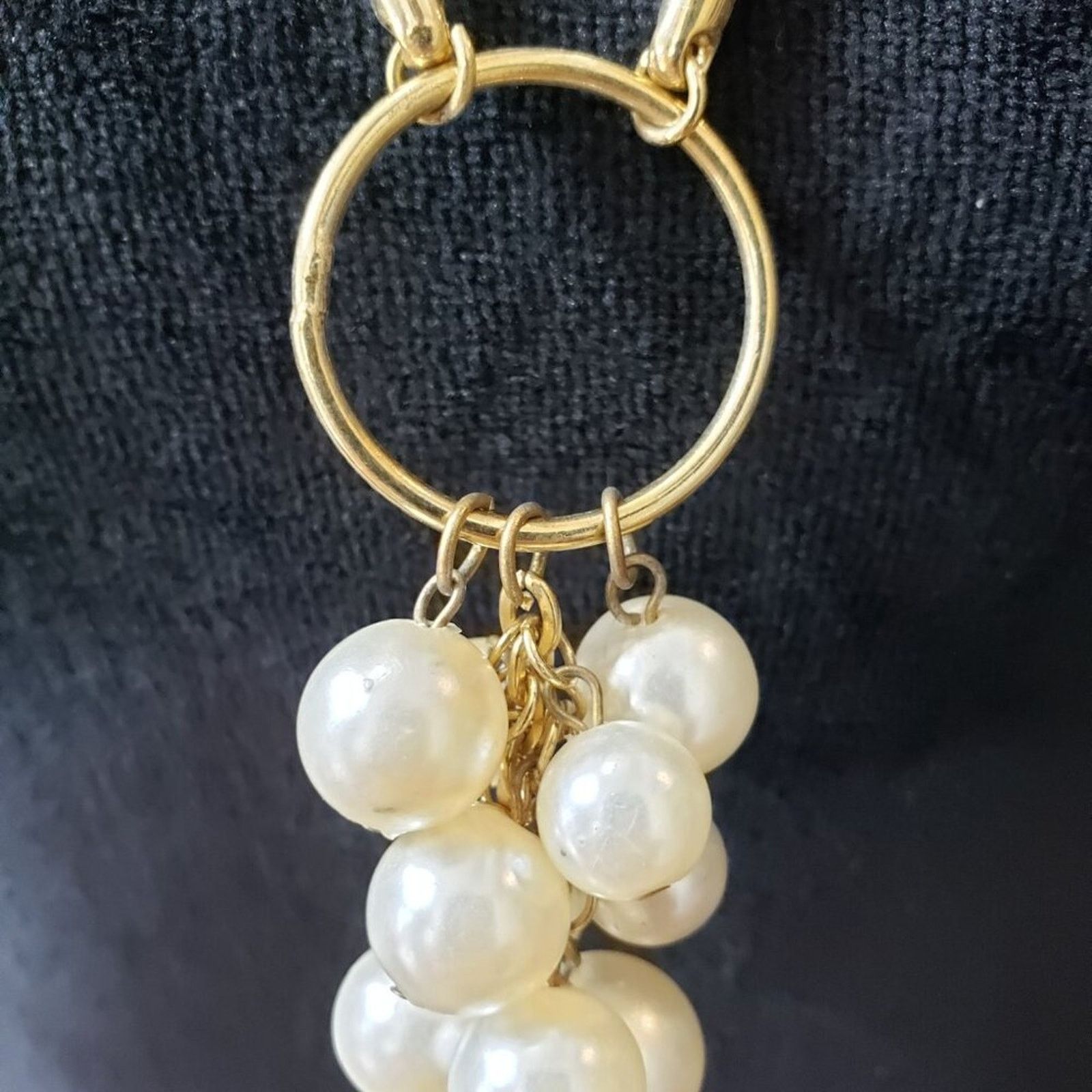 The Unbranded Brand Gold Snake Chain Circles Charm Pearls Necklace Lobster Clasp Size ONE SIZE - 3 Thumbnail