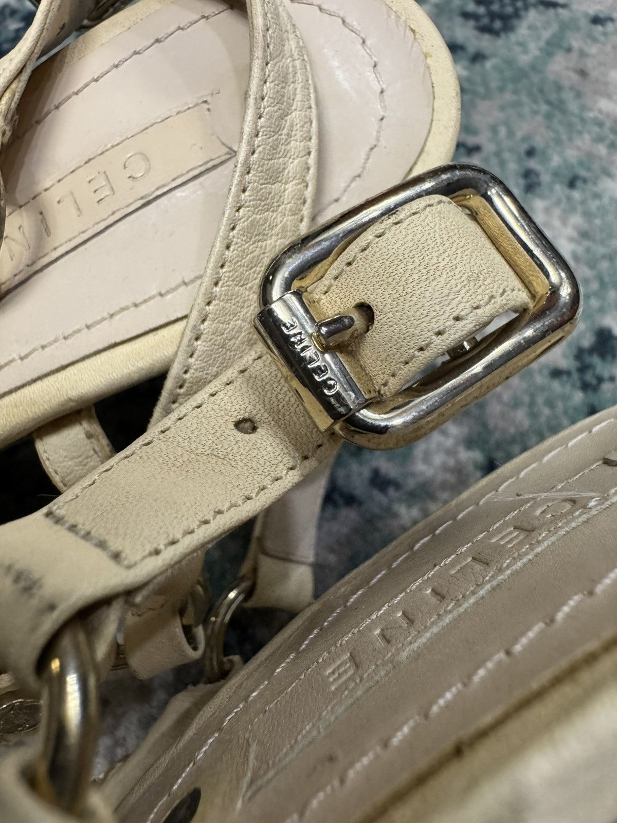 Celine CELINE LEATHER STRAP SANDAL Size US 7 / IT 37 - 7 Thumbnail