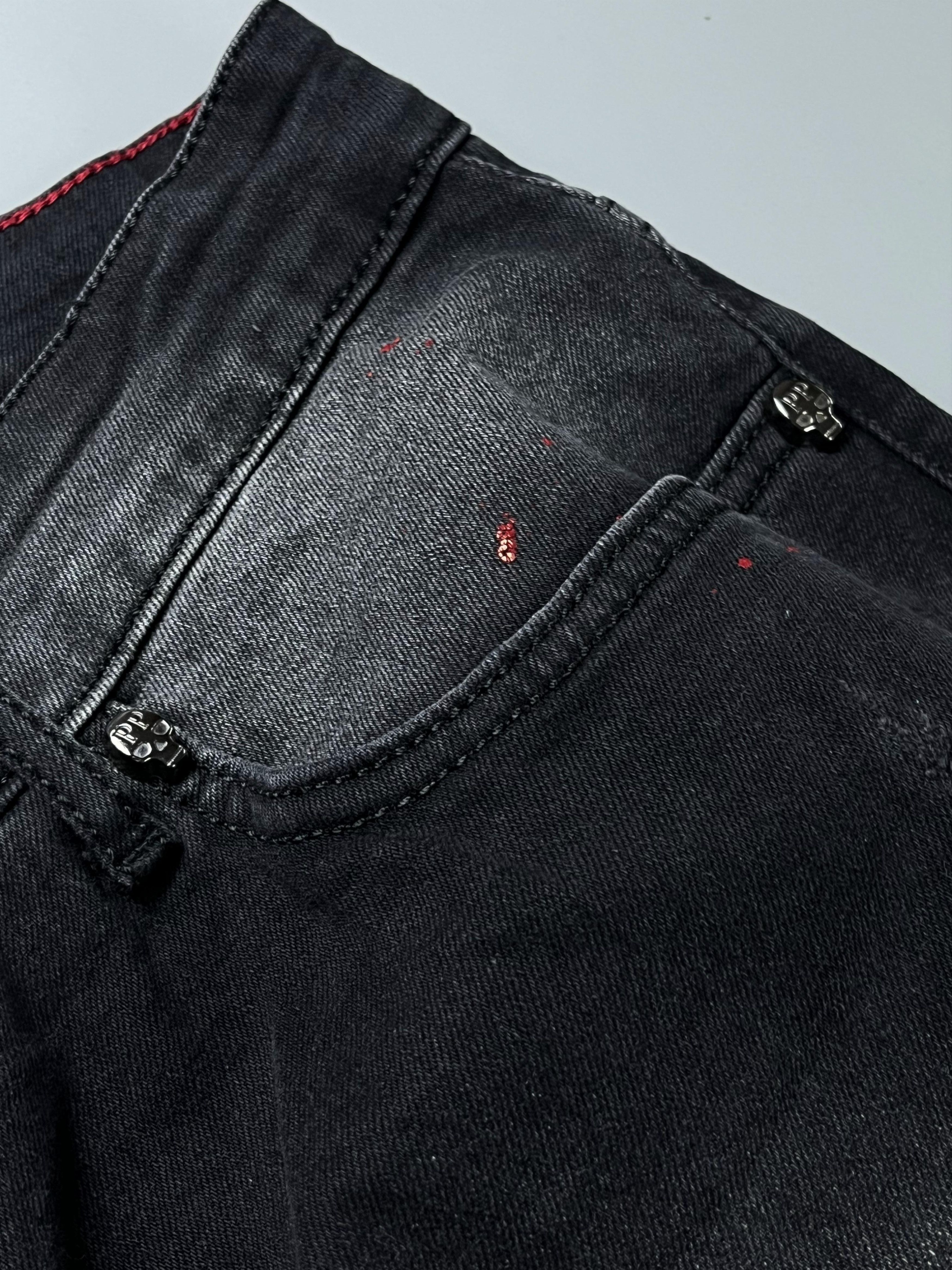 Jean × Philipp Plein × Vintage RARE Crazy SCULL PHILIPP PLEIN Vintage Jean Size US 32 / EU 48 - 4 Thumbnail