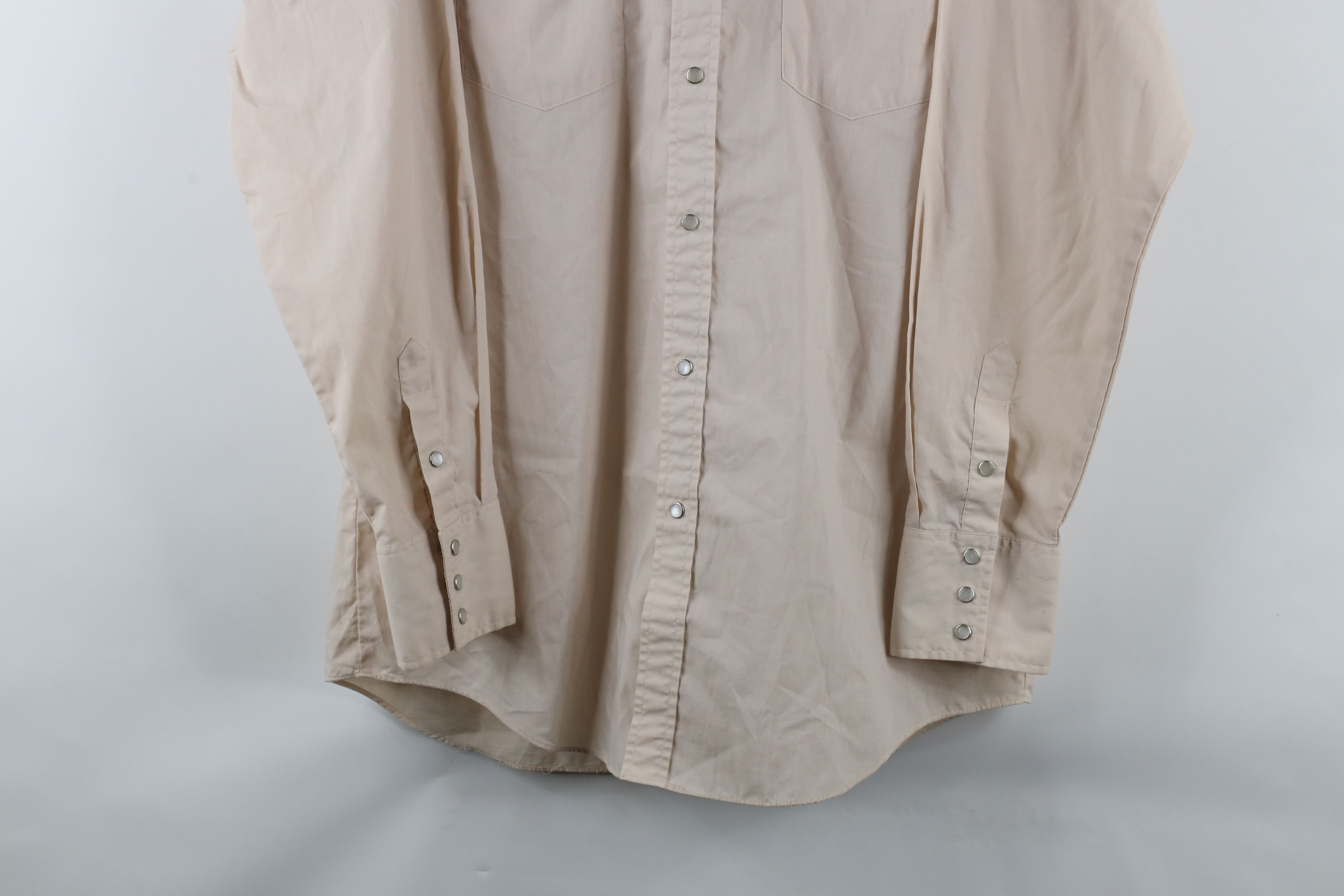 Vintage Vintage 70s Rockabilly Snap Button Western Rodeo Shirt Beige Size US M / EU 48-50 / 2 - 3 Thumbnail