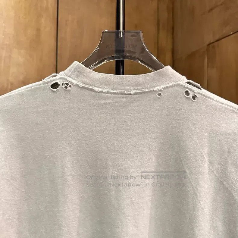 Balenciaga Balenciaga Gray Flame Spray Painted Distressed Short Sleev Size US S / EU 44-46 / 1 - 4 Thumbnail