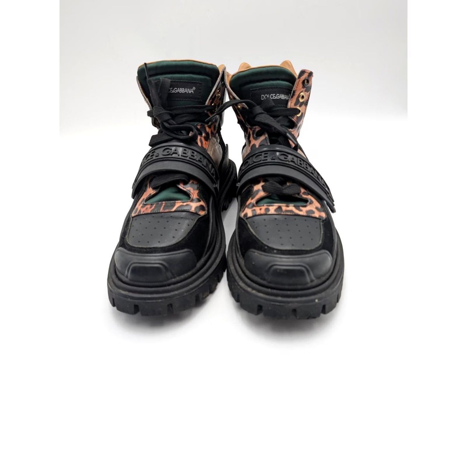 Dolce & Gabbana Dolce & Gabbana Boots Mens Size 11 Multicolor Leather Leopard Combat Chunky CS1699 Size US 11 / EU 44 - 3 Thumbnail