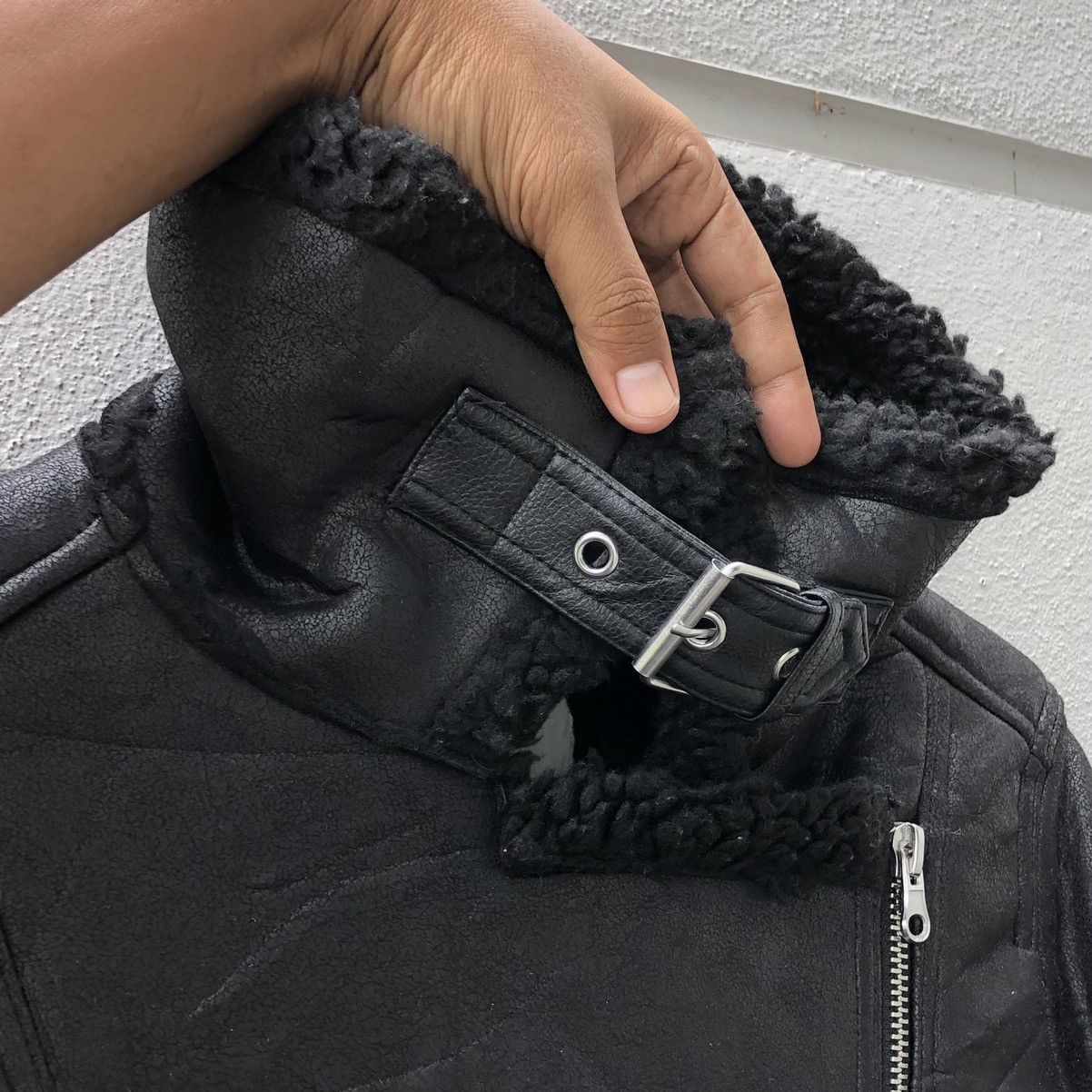 Japanese Brand H&M Double Collar Lined Fleece Black Jacket Size US S / EU 44-46 / 1 - 6 Thumbnail