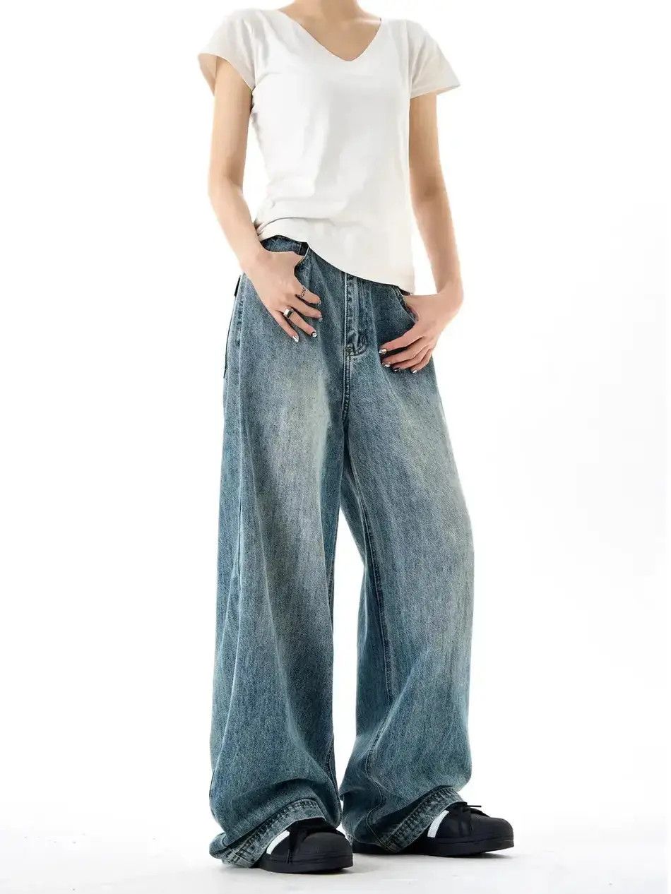 Japanese Brand × Jean Retro Loose Fitting Wide Leg Jeans Size US 33 - 4 Thumbnail