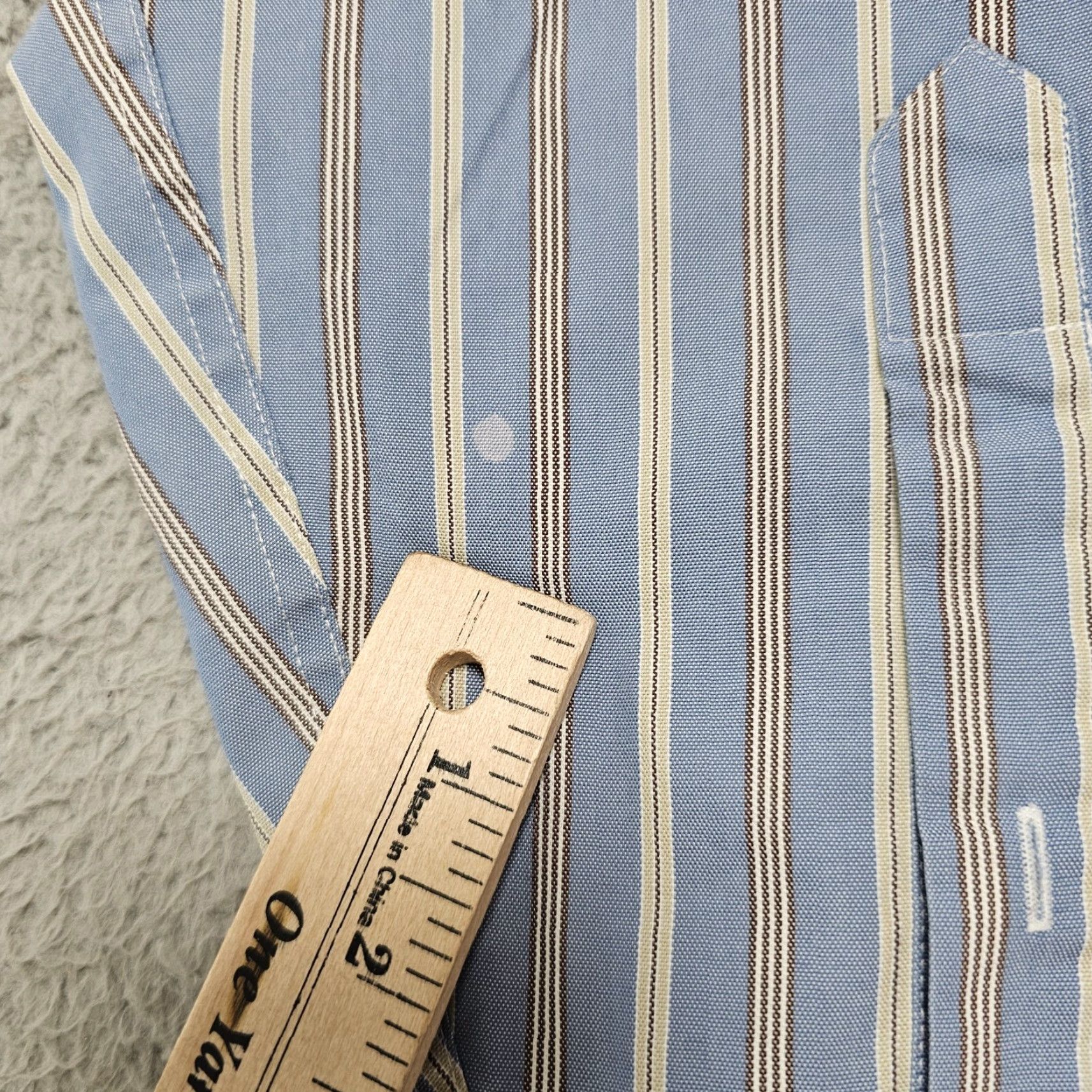 Stafford Stafford Dress Shirt Mens 16 32/33 Blue Pinstripe Classic Fit Button Up Cotton Size 42R - 4 Thumbnail