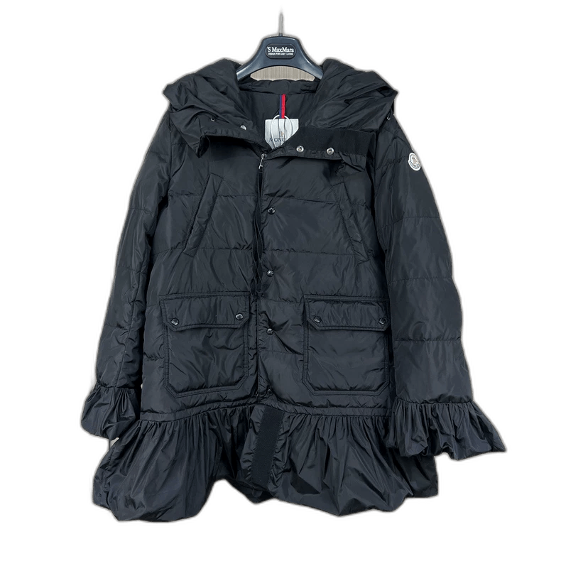 Moncler Moncler Black Ruffle Hem Down Jacket Size M / US 6-8 / IT 42-44 - 1 Thumbnail