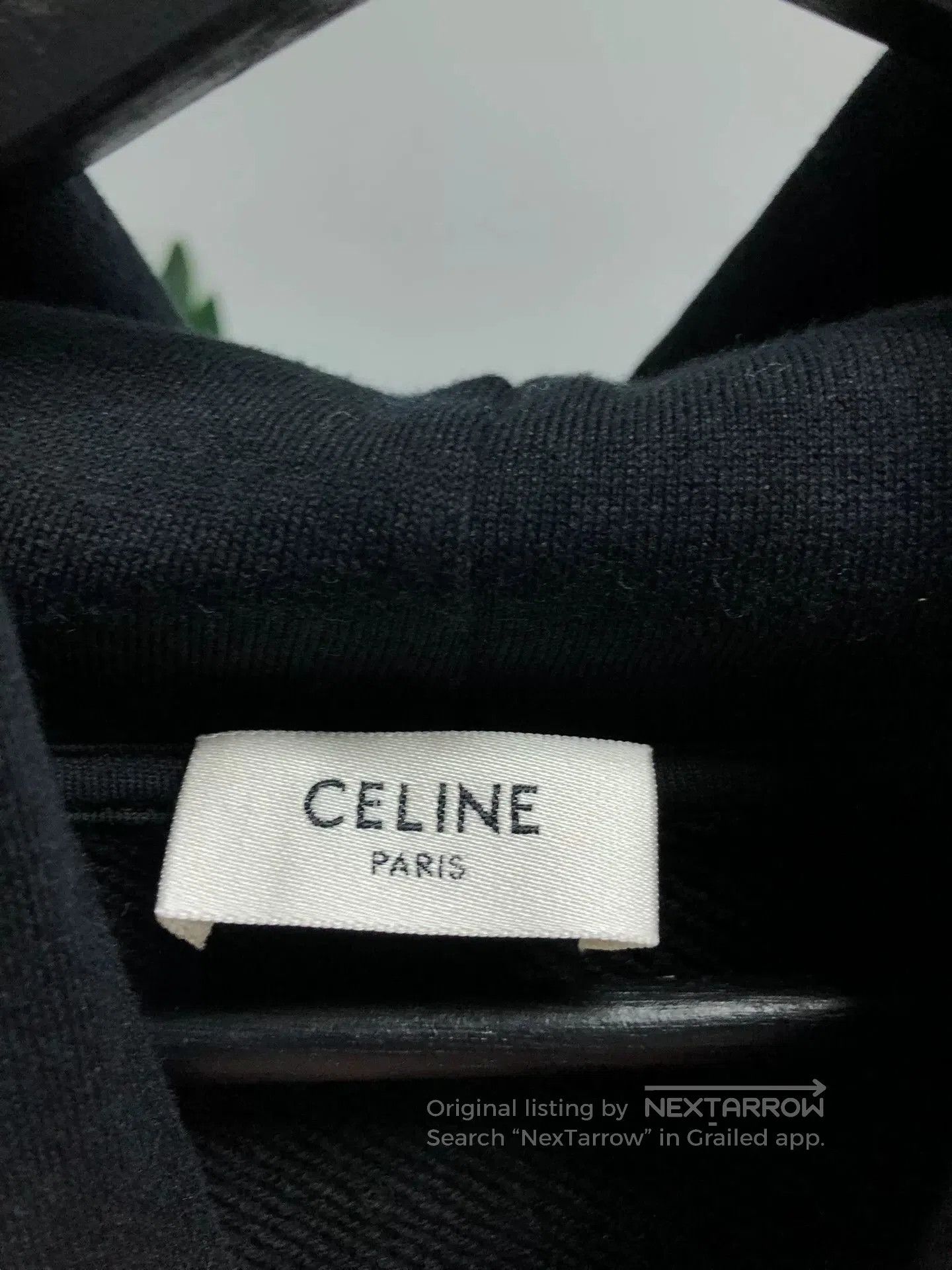 Celine Celine Black Hoodie with Embroidery. Size L / US 10 / IT 46 - 4 Thumbnail