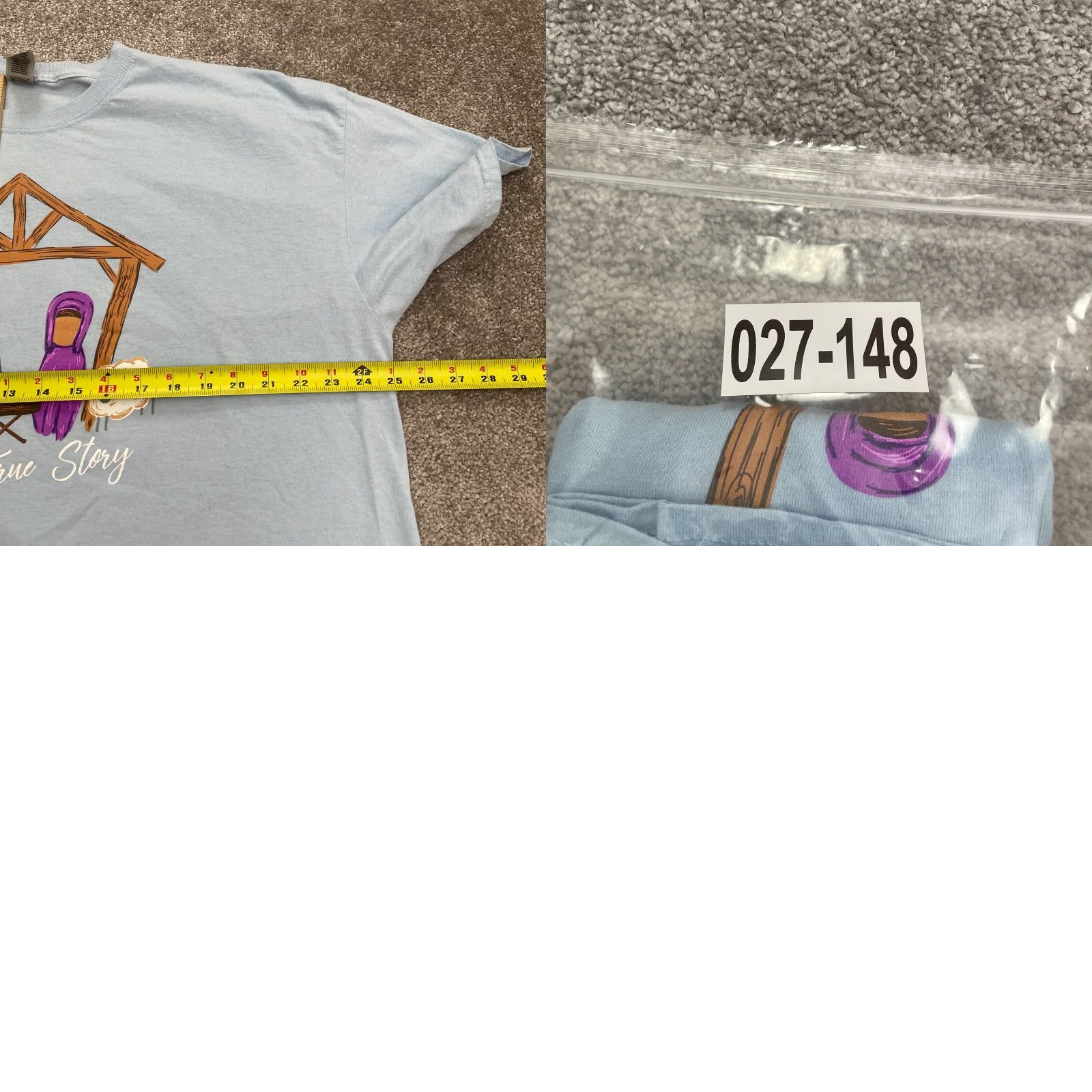 Gildan GILDAN Graphic T-Shirt Unisex Adult 2XL Gray Casual Crew Neck Short Sleeve Christmas Nativity Size XXL / US 16-18 / IT 52-54 - 8 Thumbnail