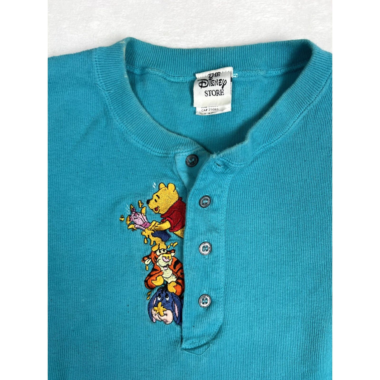 Disney VINTAGE Disney Winnie Pooh Tigger Shirt Mens Large Blue Thermal Henley 90s USA Size US L / EU 52-54 / 3 - 2 Thumbnail