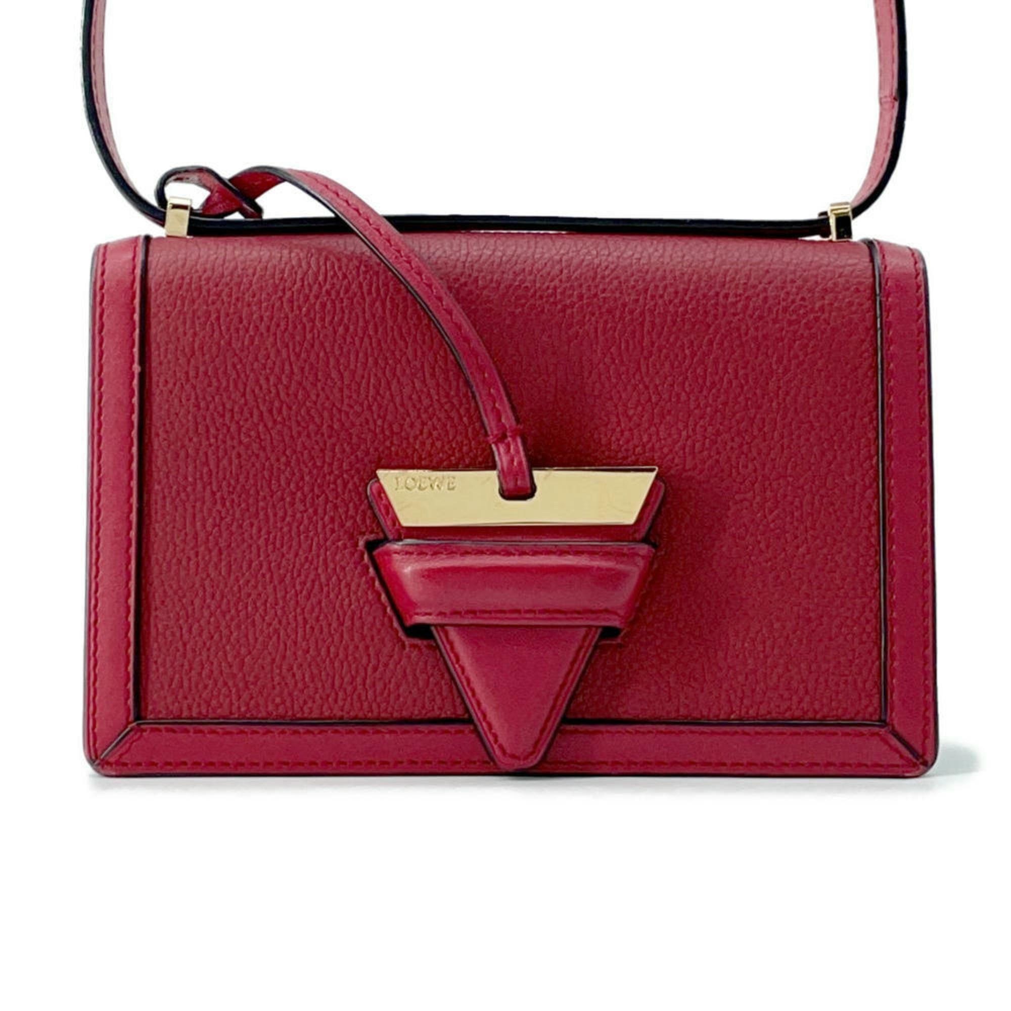 Loewe Shoulder Bag Barcelona Small Leather in Red, Women's