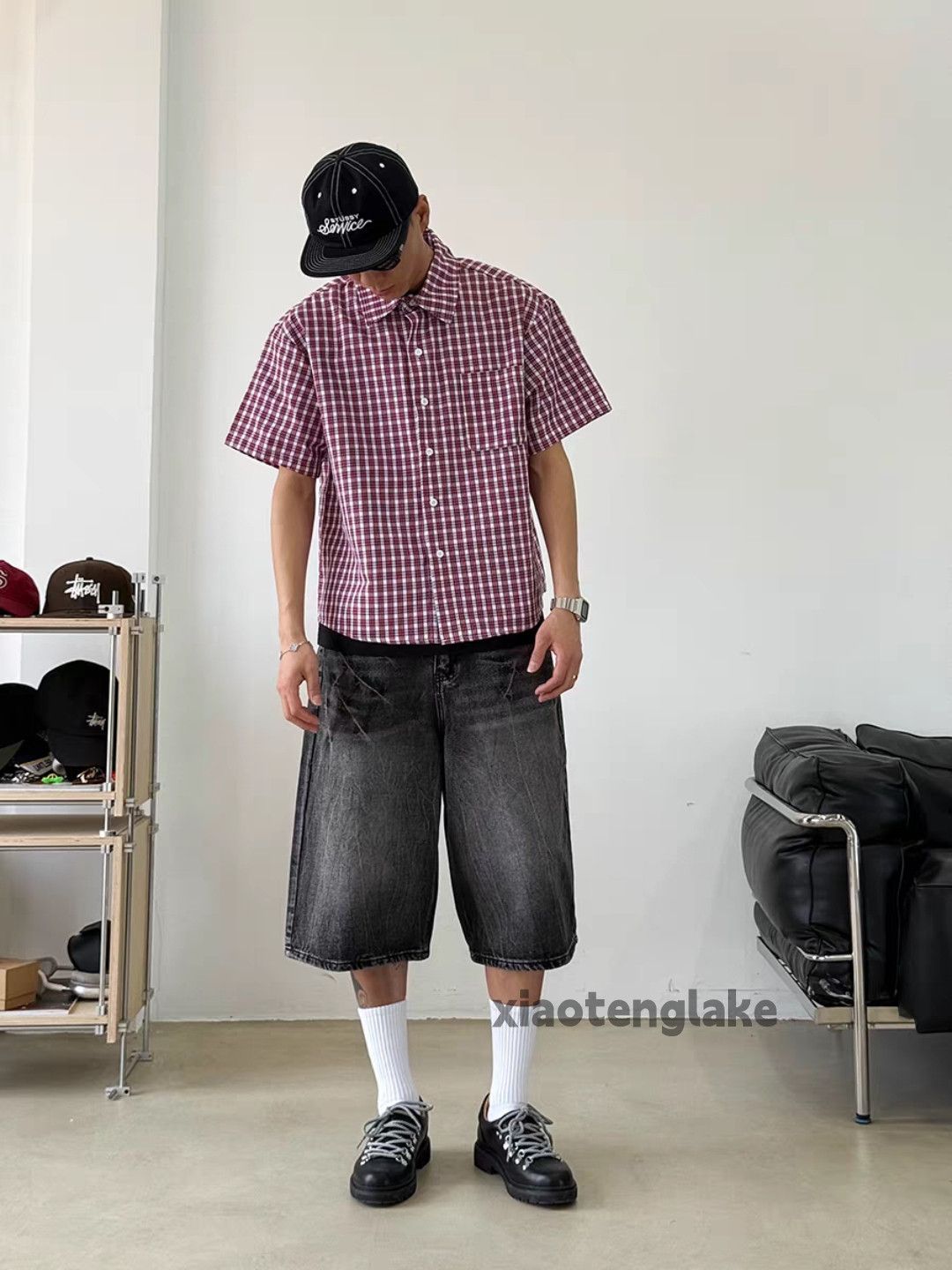 Jean Unisex utility loose baggy skate hiphop cargo shorts Size US 34 / EU 50 - 4 Thumbnail