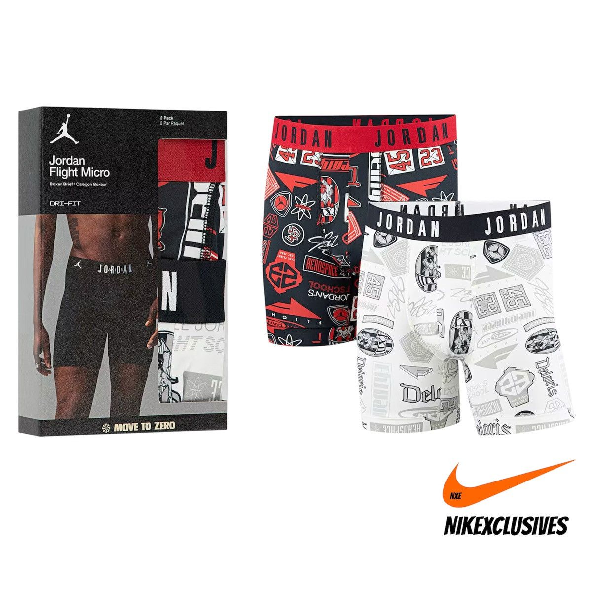 Jordan Brand Air Jordan Flight micro Men’s dri-fit Boxer Briefs size M Size 32 - 1 Thumbnail